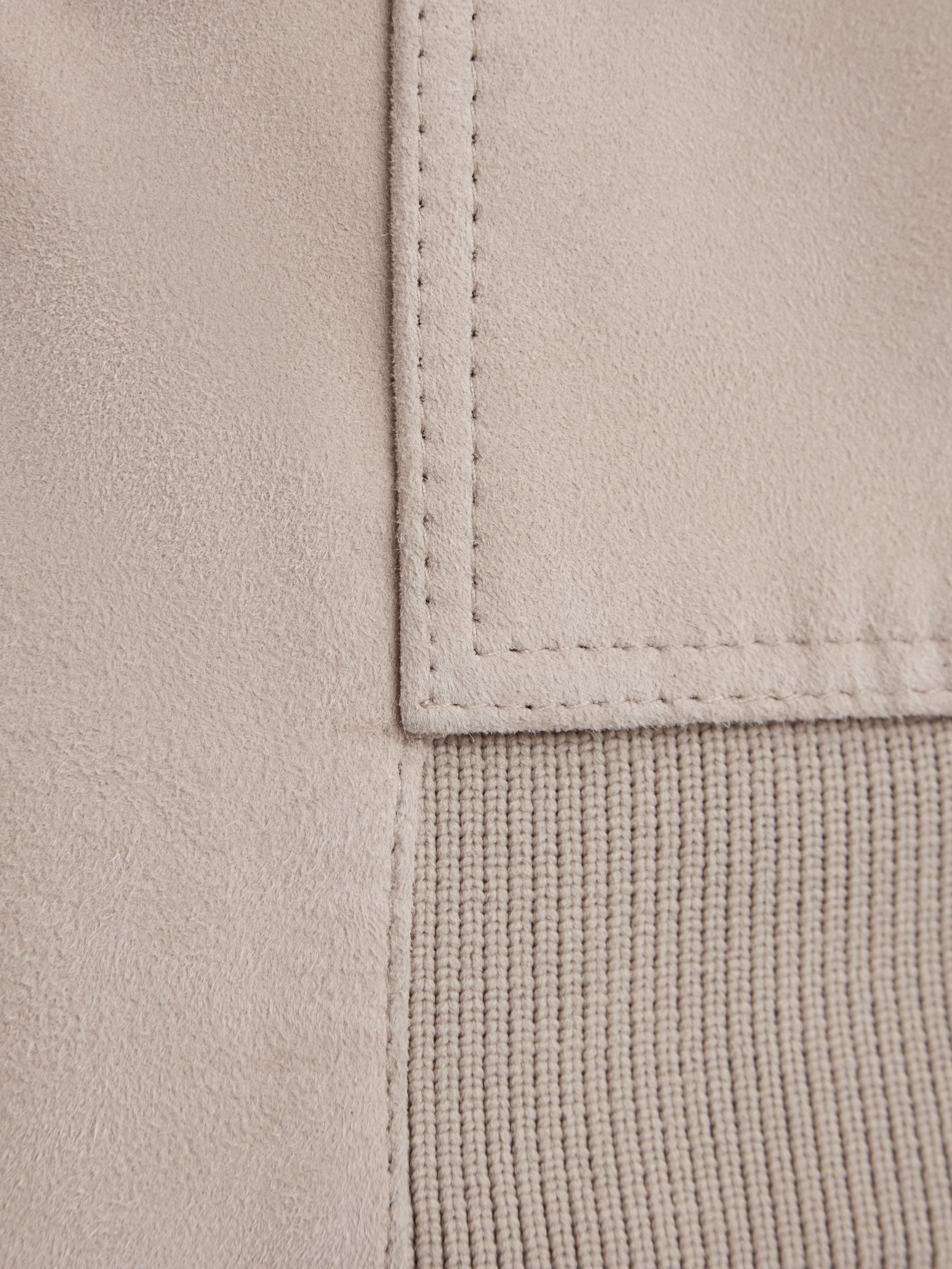 Suede Zip Through Jacket in Stone - Image 5 of 5