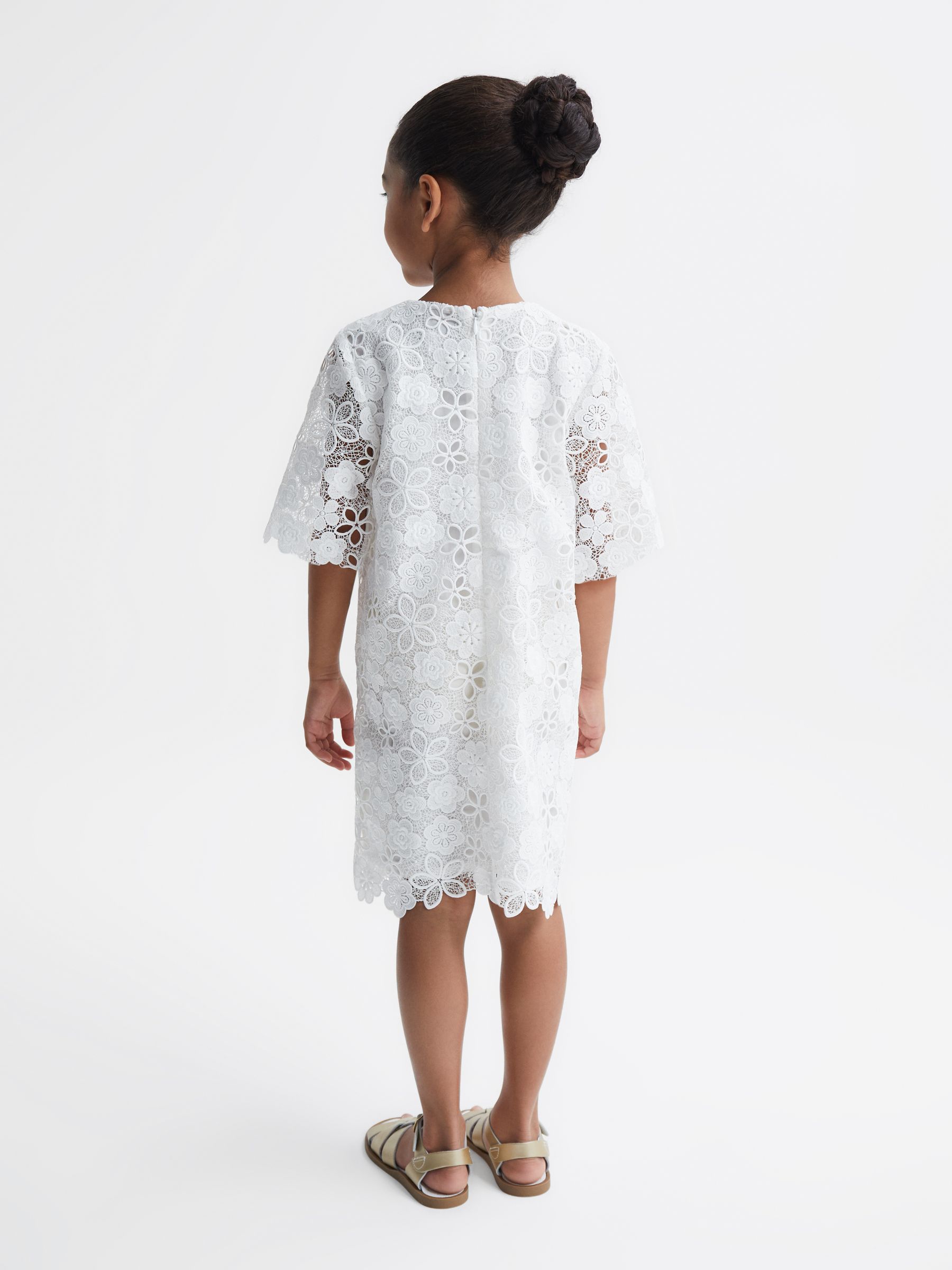 4-9 yrs Lace T-Shirt Dress in Ivory - Image 5 of 7