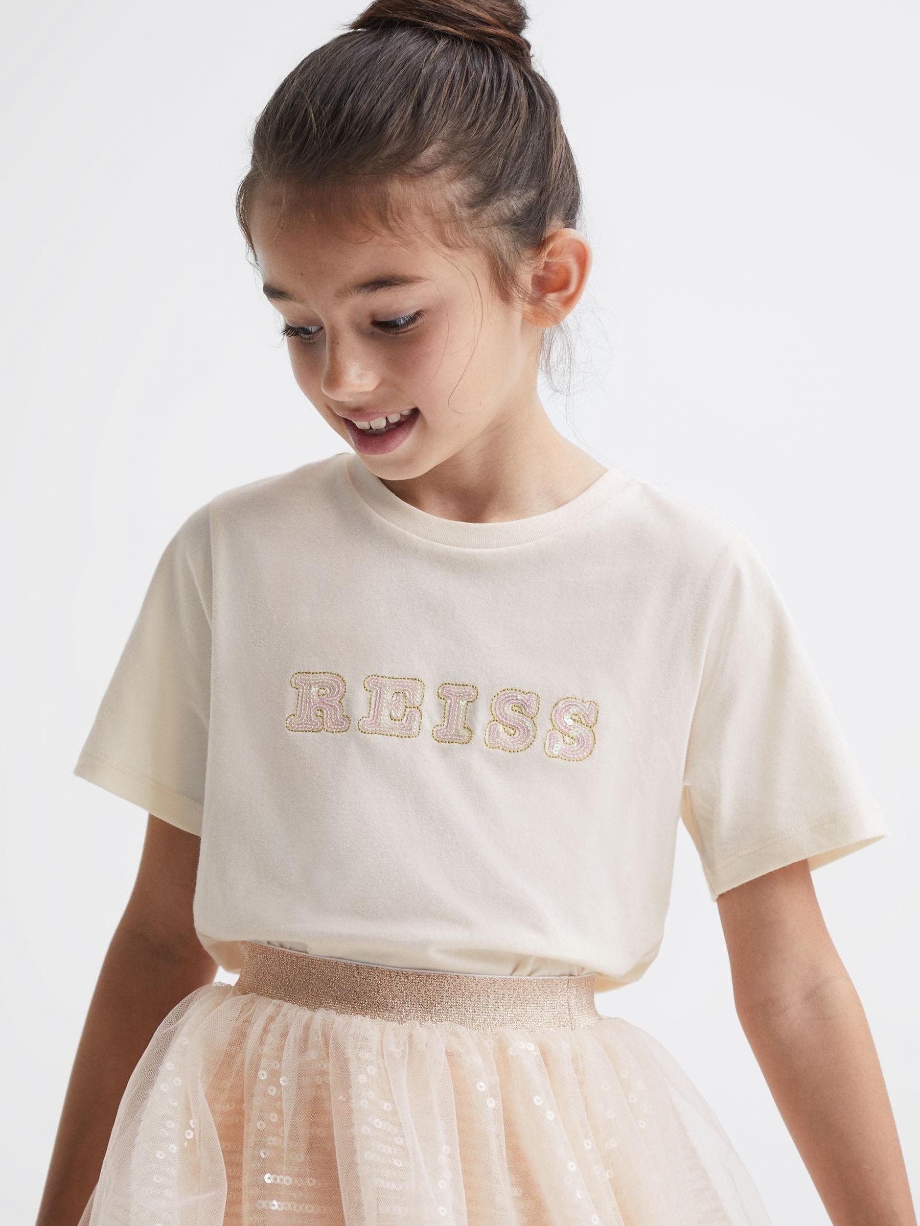Junior Sequin T-Shirt in Pale Pink - Image 1 of 6
