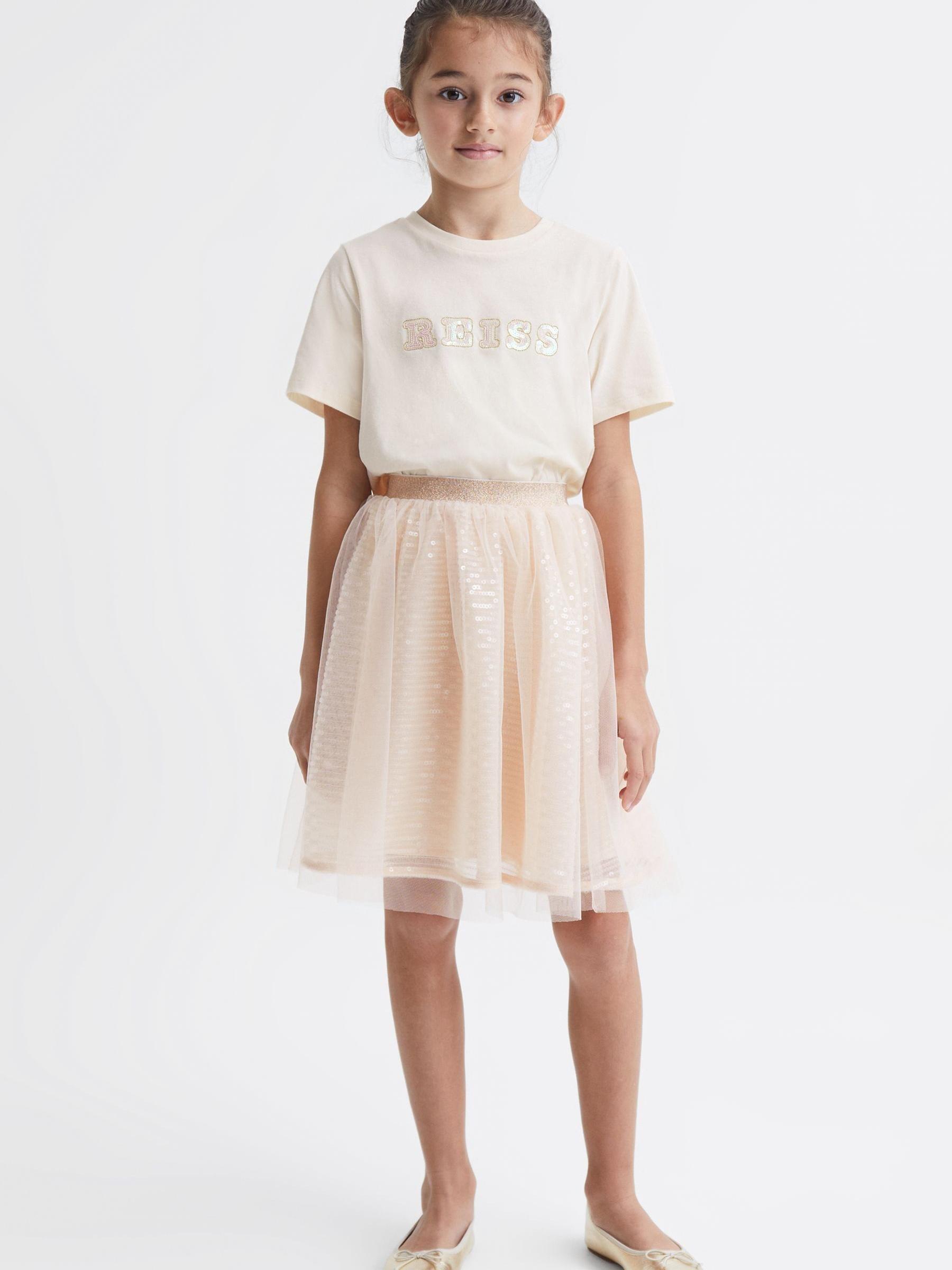 Junior Sequin T-Shirt in Pale Pink - Image 3 of 6