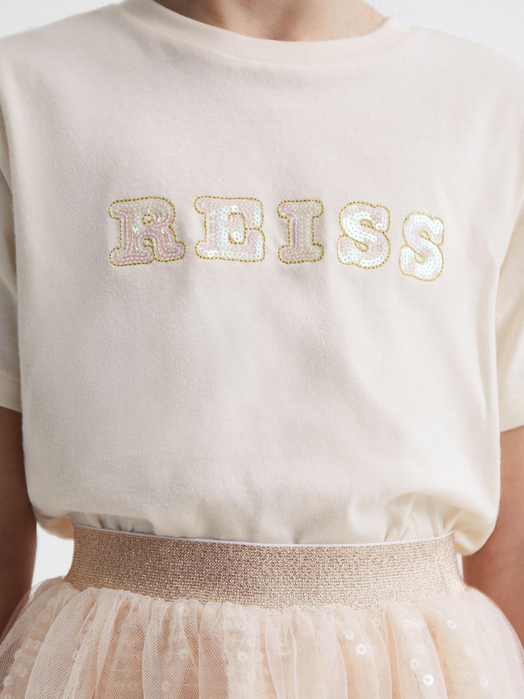 Junior Sequin T-Shirt in Pale Pink - Image 4 of 6