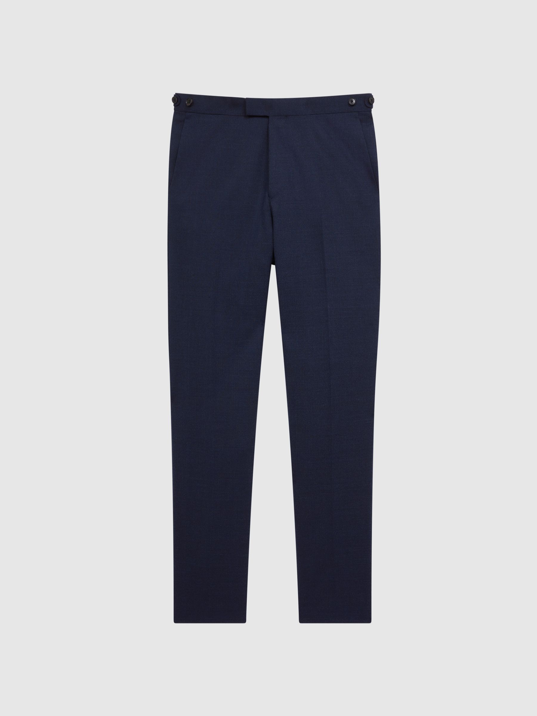 Broadgate Blue Prince Of Wales Check Mixer Slim Fit Trousers - Image 2 of 5