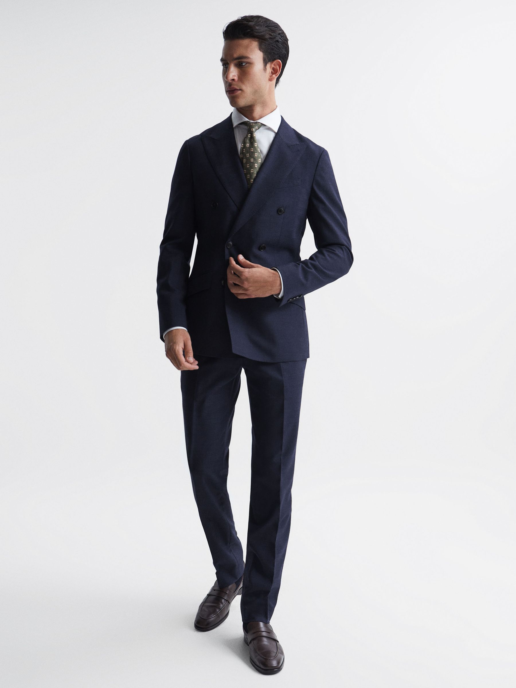 Broadgate Blue Prince Of Wales Check Mixer Slim Fit Trousers - Image 3 of 5