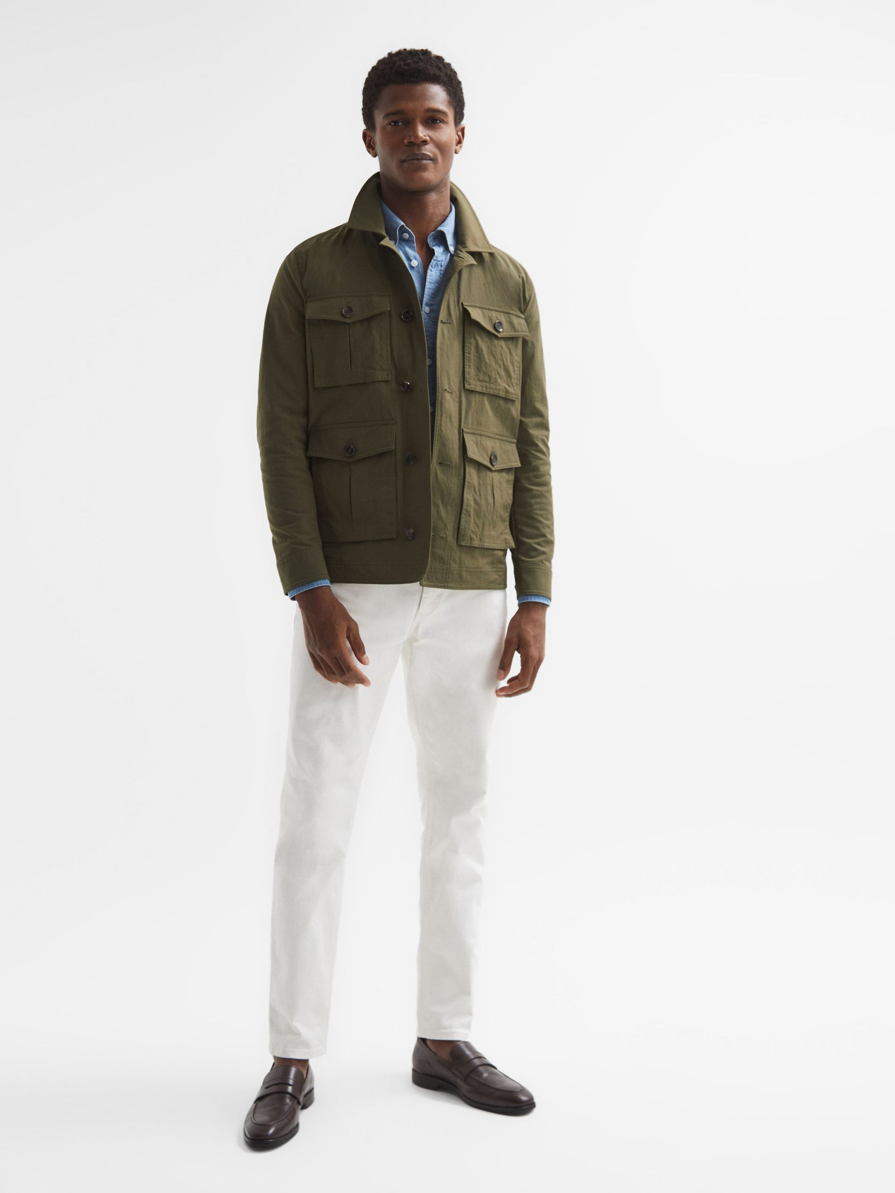 Four Pocket Field Jacket in Khaki - Image 3 of 7