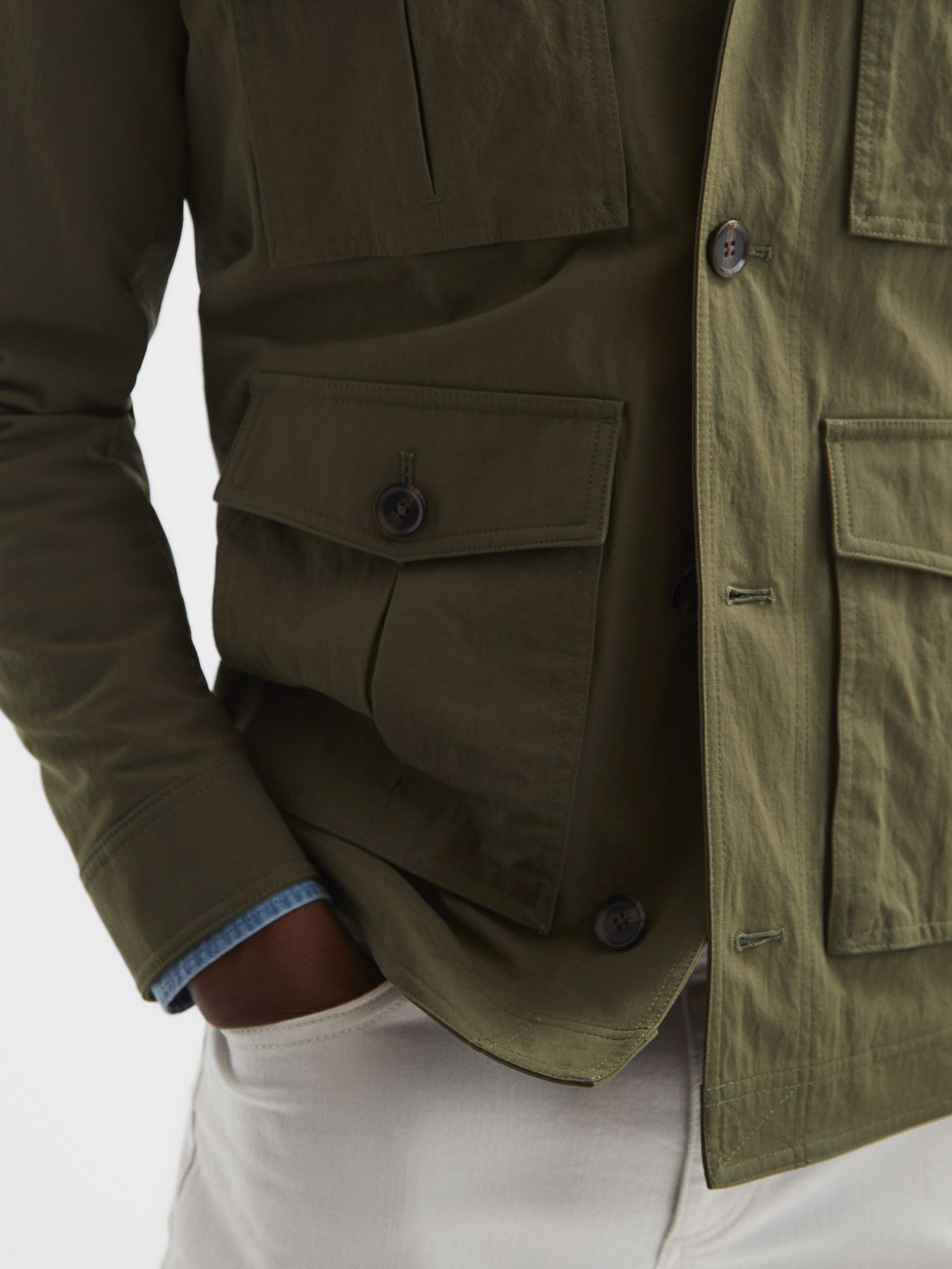 Four Pocket Field Jacket in Khaki - Image 6 of 7