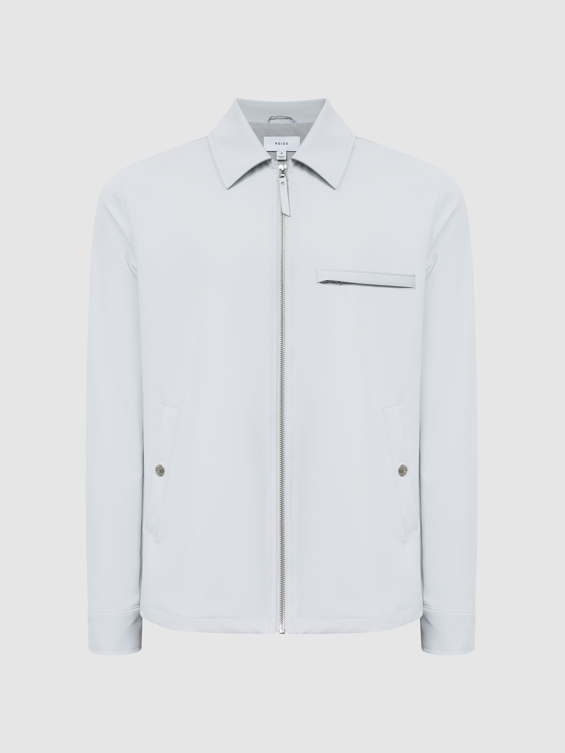 Zip Through Harrington Jacket in Ice Grey - Image 2 of 5