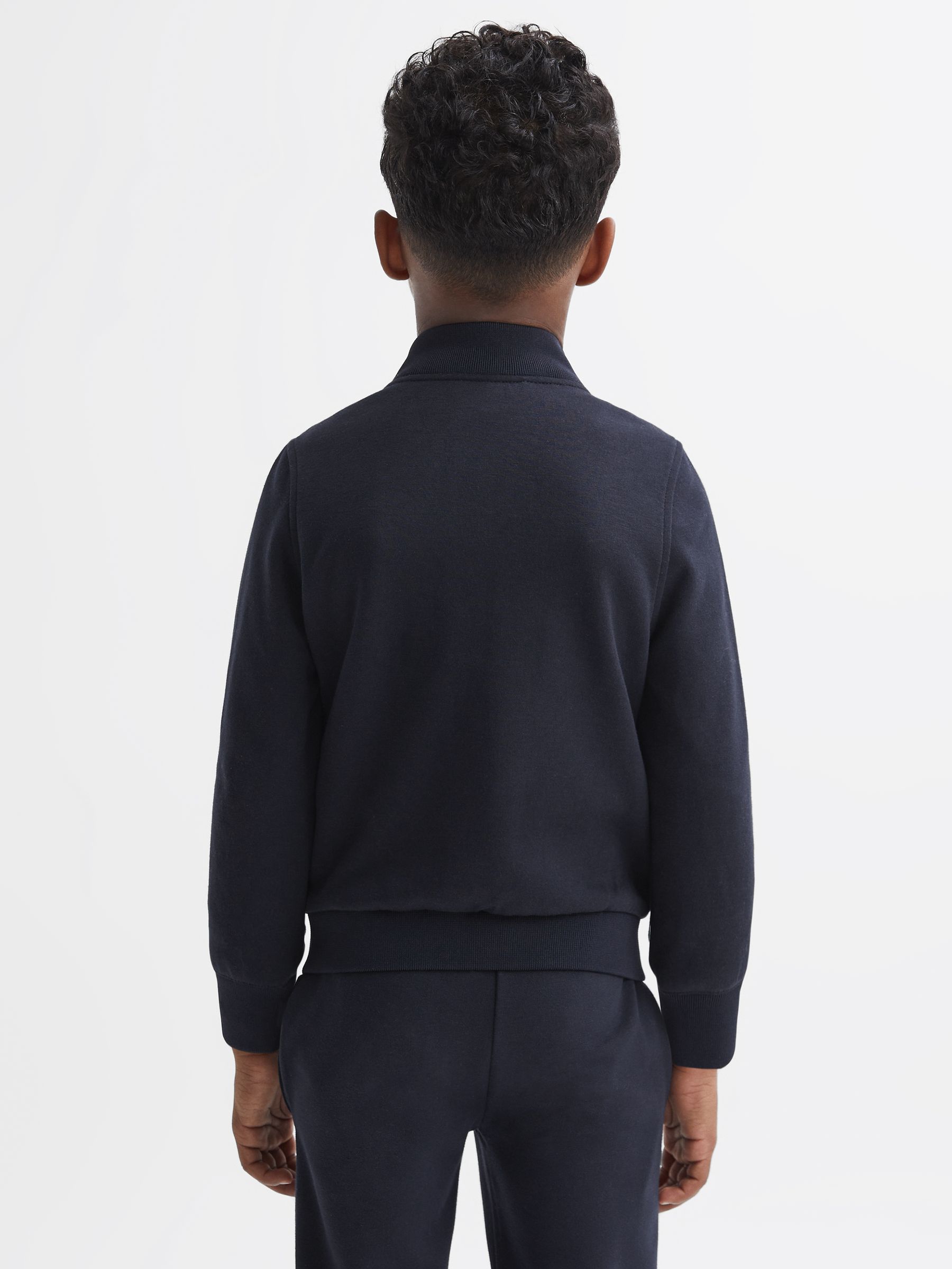 3-9 yrs Funnel Neck Quilted Hybrid Jacket in Navy - Image 6 of 7