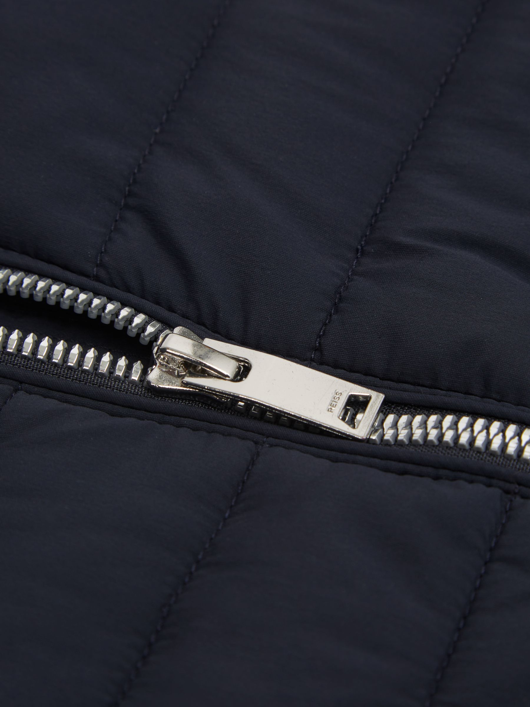 3-9 yrs Funnel Neck Quilted Hybrid Jacket in Navy - Image 7 of 7