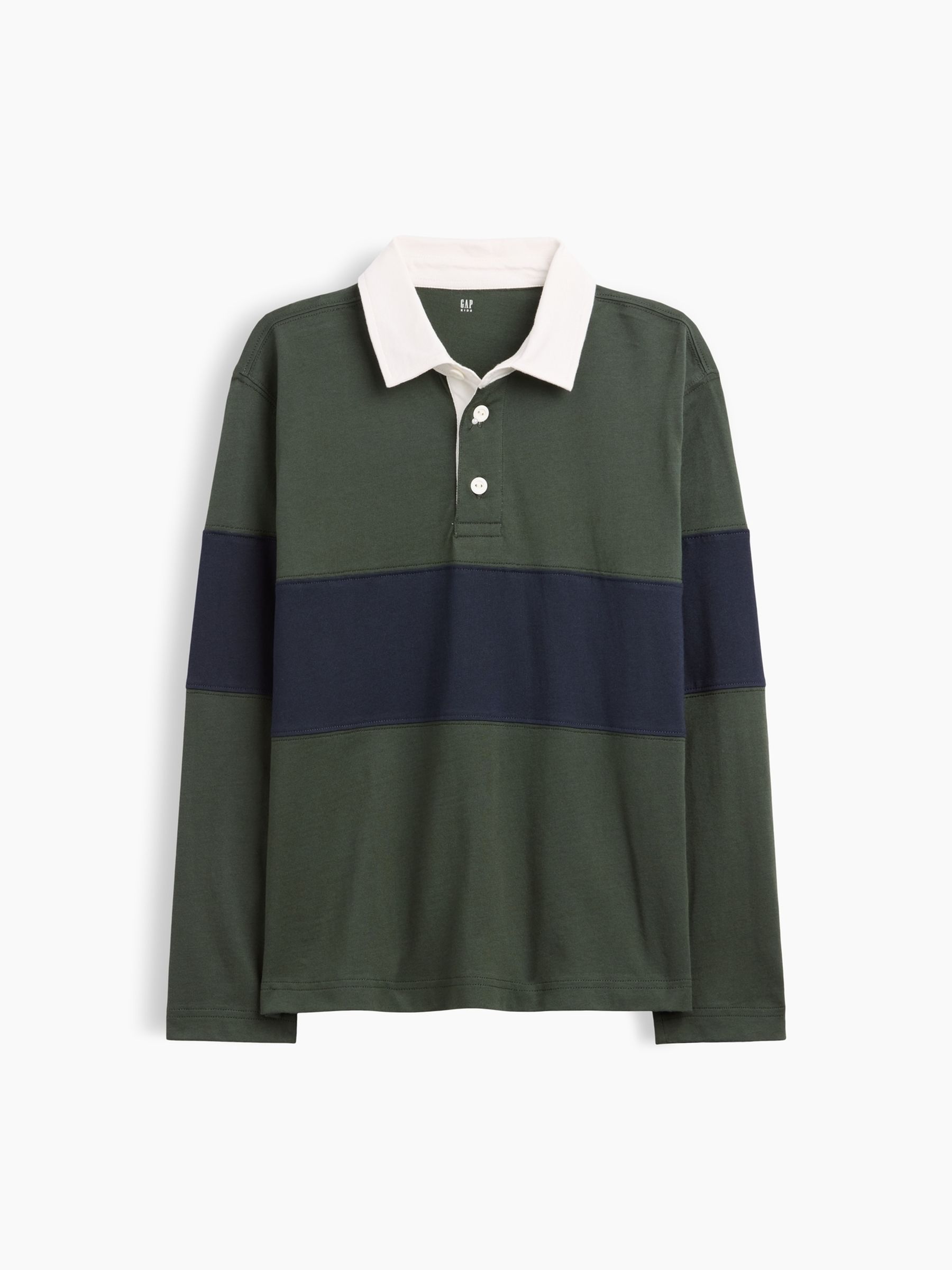 Green Long Sleeve Rugby Polo Shirt - Image 1 of 3 Green Long Sleeve Rugby Polo Shirt - Image 1 of 3