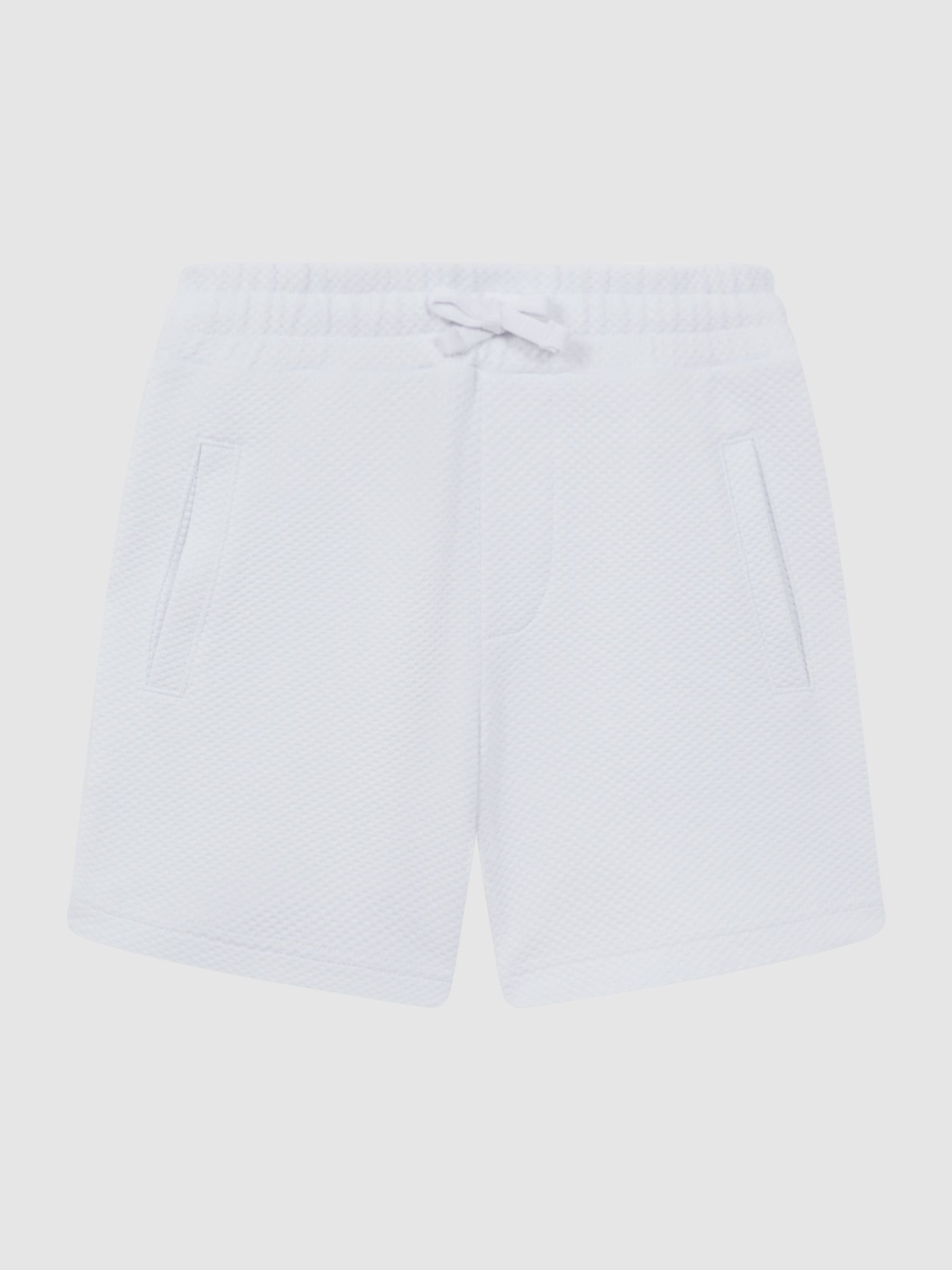 3-9 yrs Slim Fit Textured Drawstring Shorts in White - Image 2 of 6