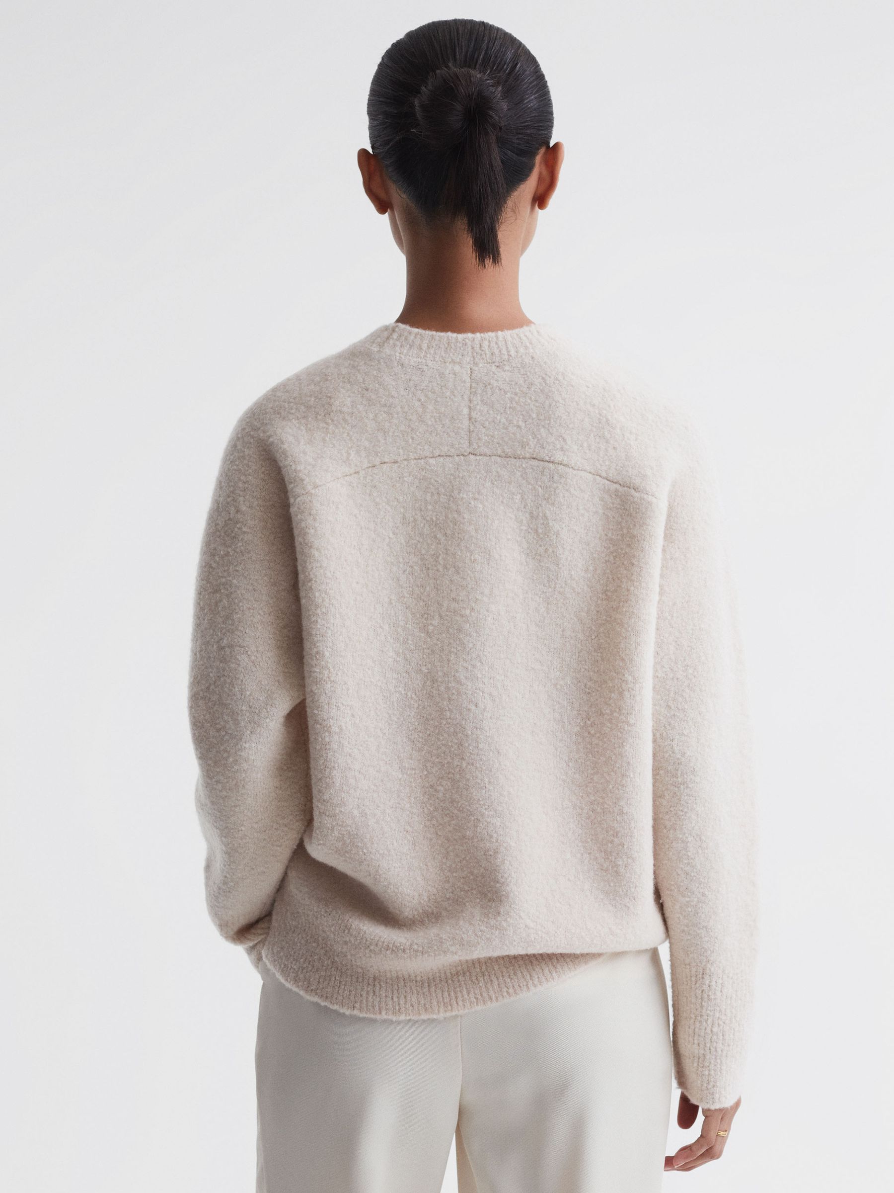 Wool Crew Neck Jumper in Neutral - Image 2 of 5