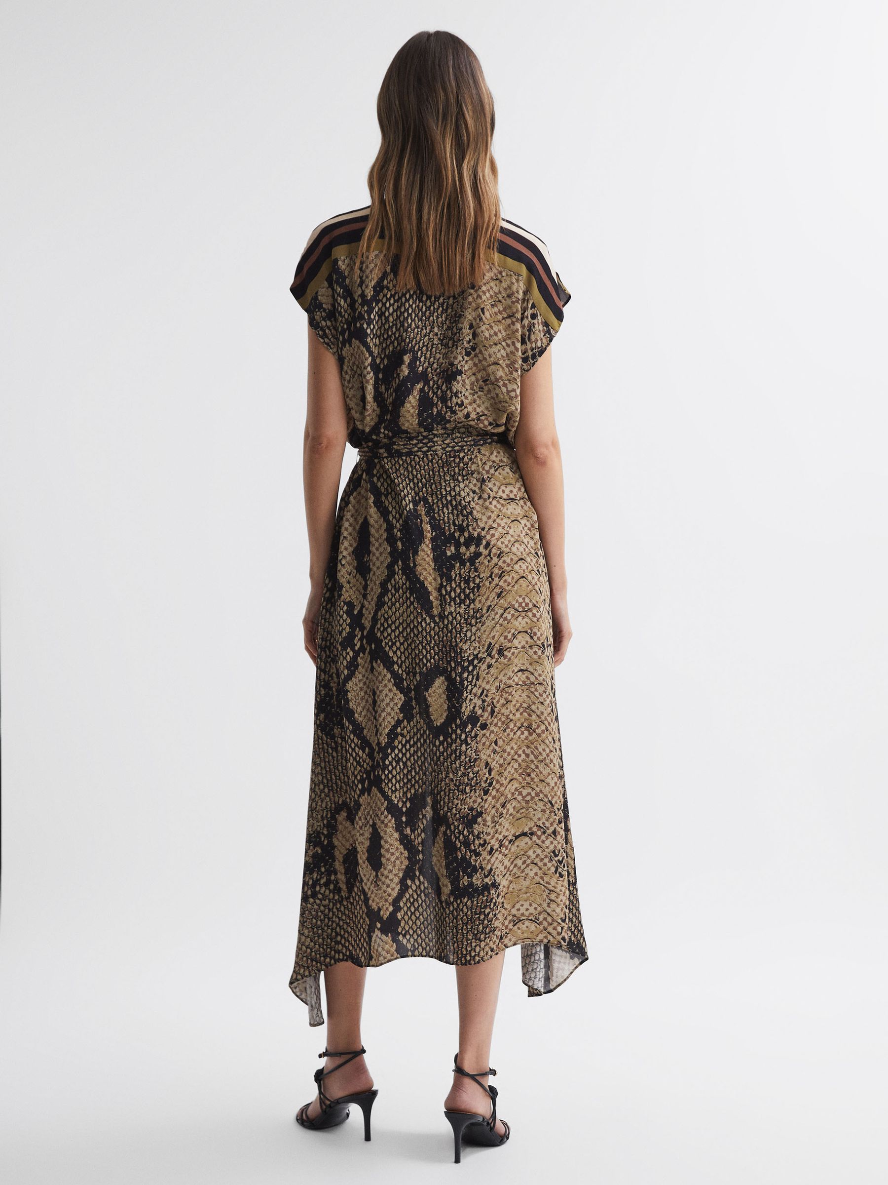 Snake Print Midi Dress in Brown - Image 5 of 5