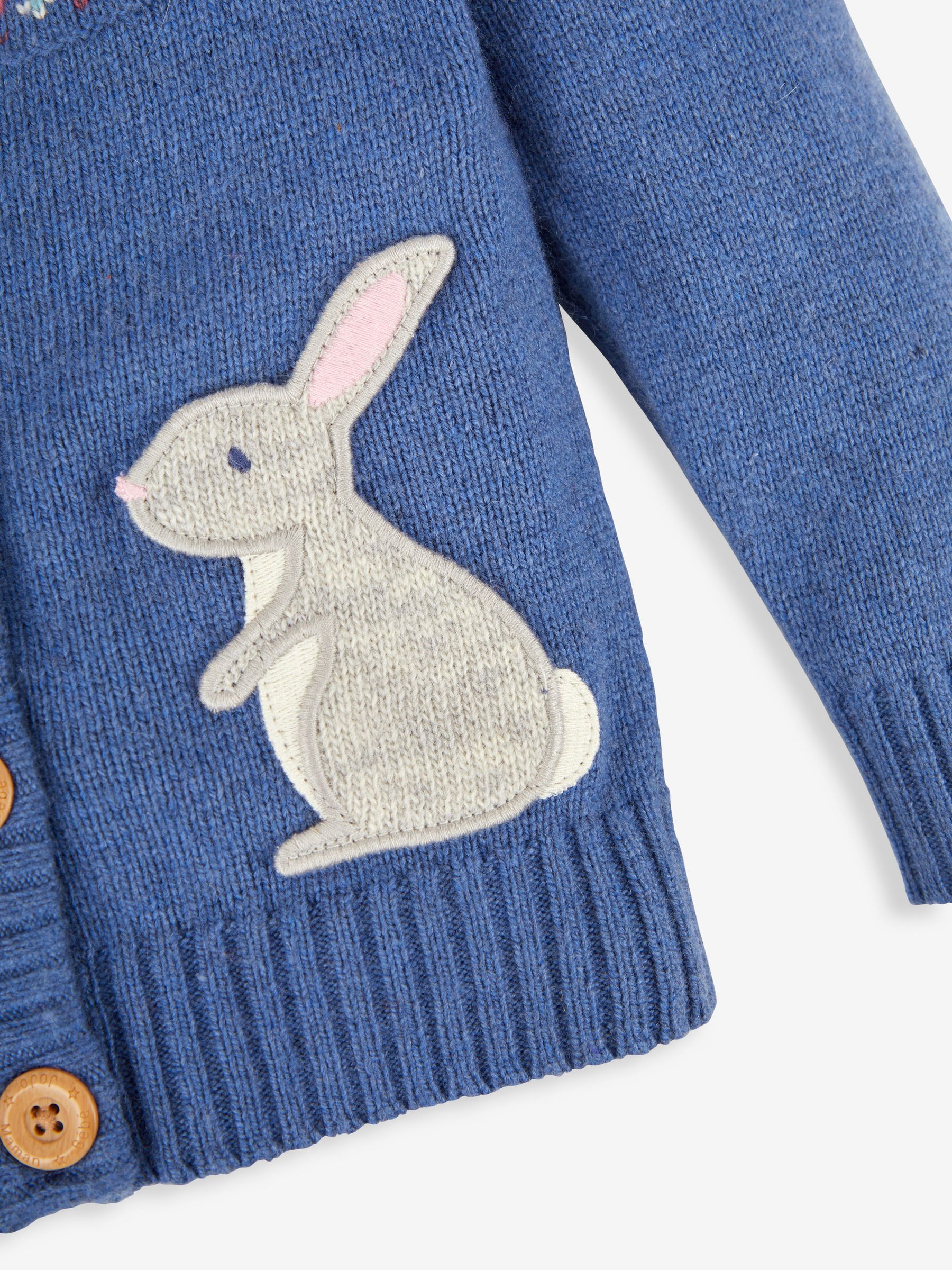Denim Blue Bunny Fairisle Pattern Cardigan - Image 3 of 3