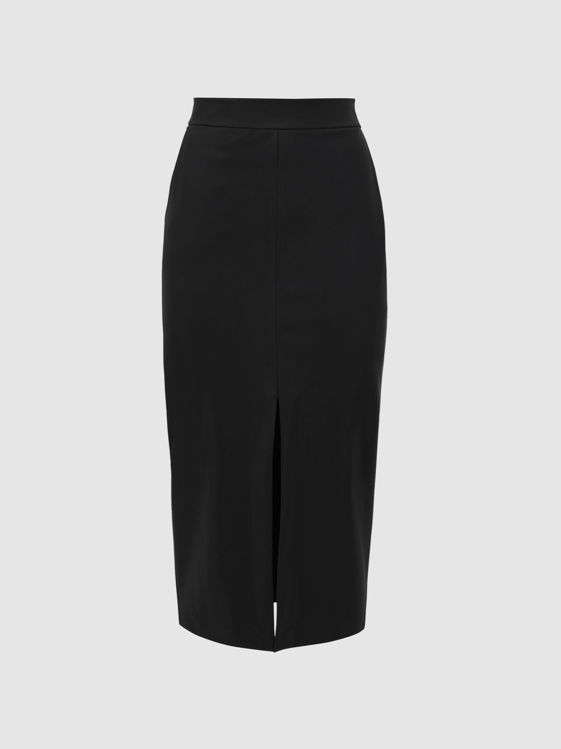 High Rise Midi Pencil Skirt in Black - Image 2 of 4