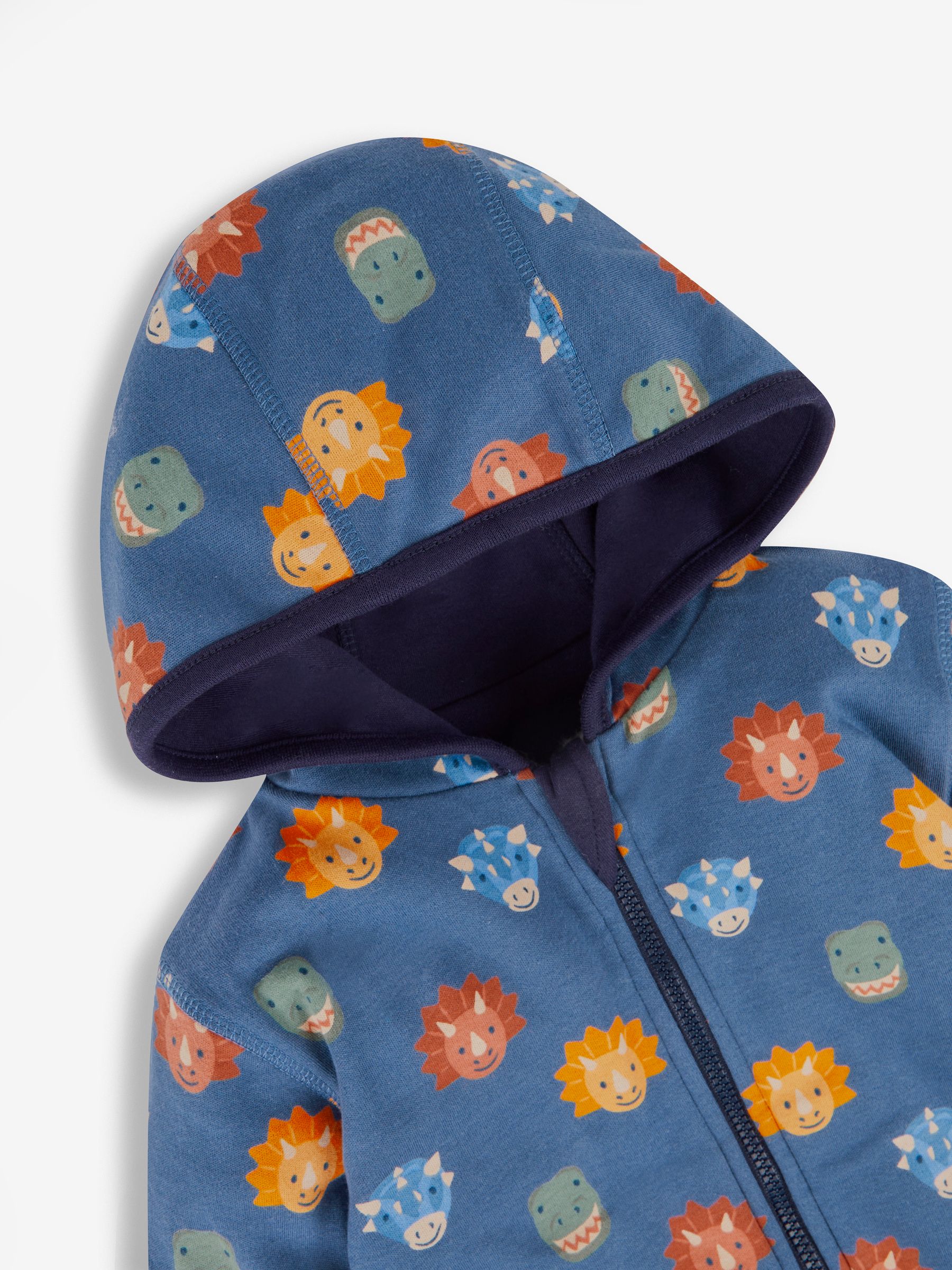 Navy Blue TRex Appliqué Reversible Hoodie - Image 7 of 9