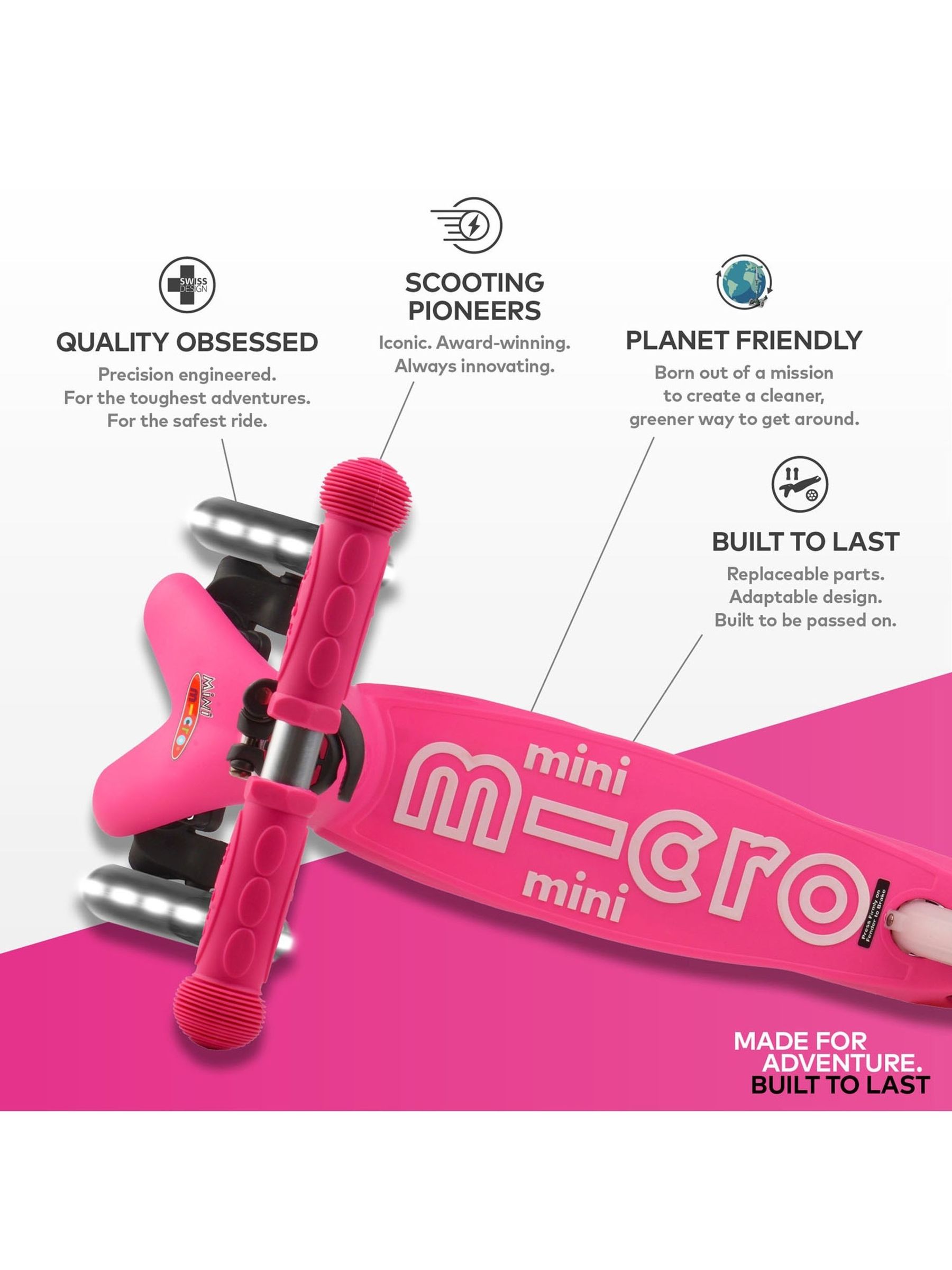 Pink Micro Scooters Mini Micro Deluxe LED Scooter - Image 10 of 10