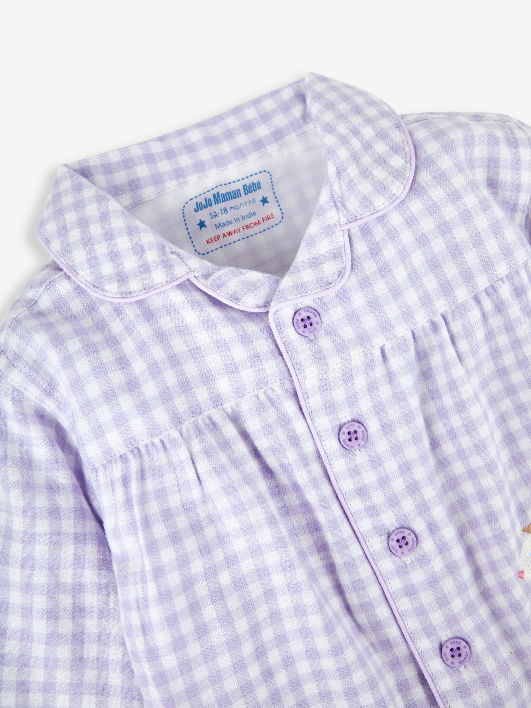 Lilac Hedgehog Check Pyjamas - Image 2 of 6