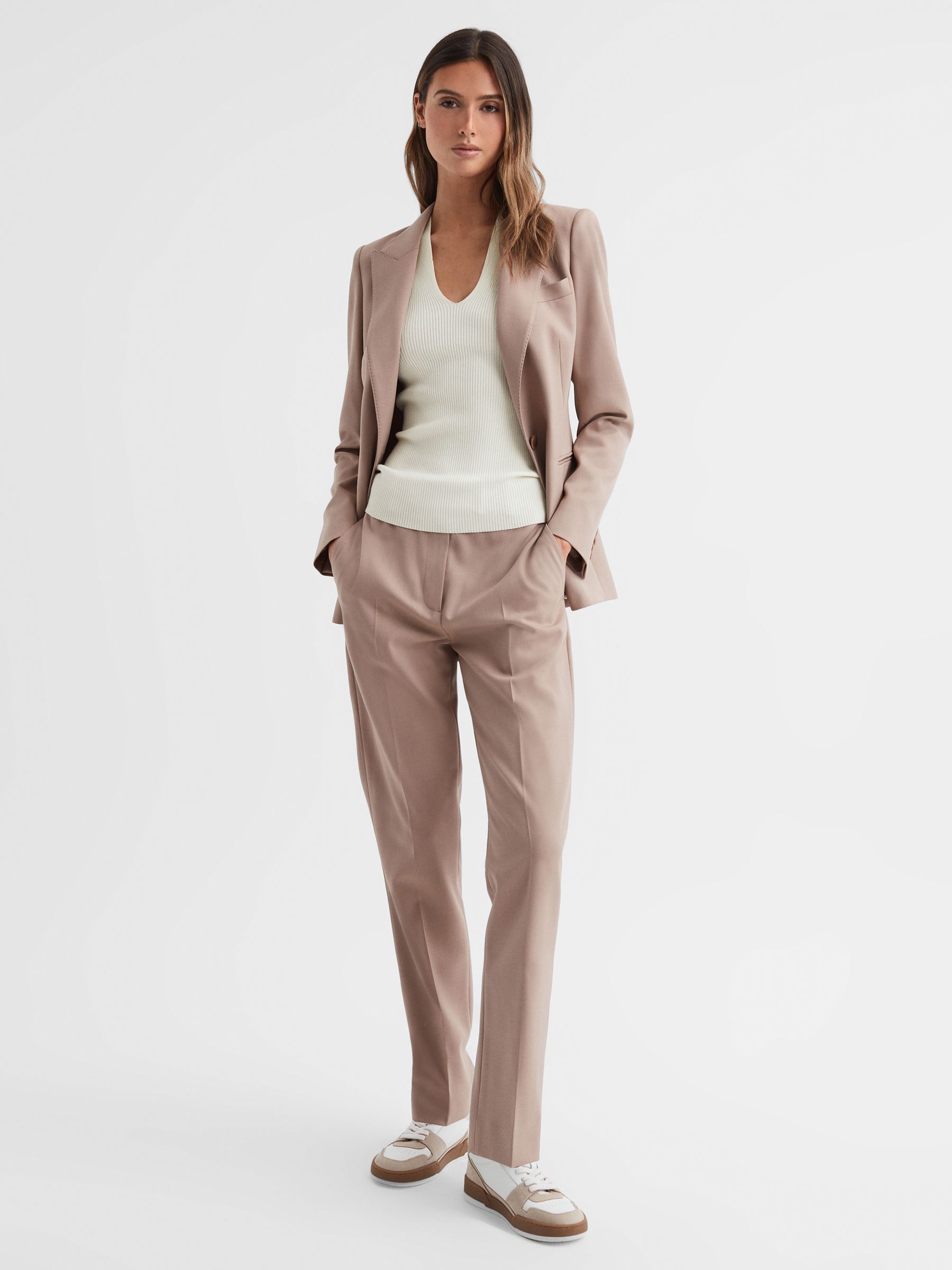 Fitted Double Strap Knit Vest in White - Image 4 of 5