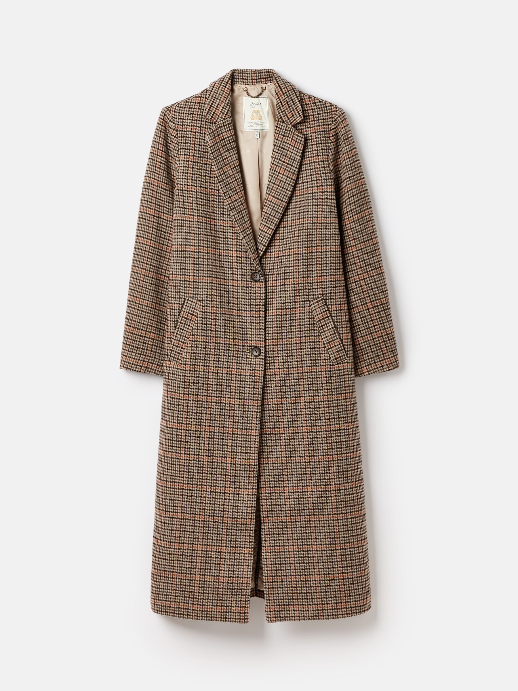 Harrow Check Wool Blend Coat | Joules