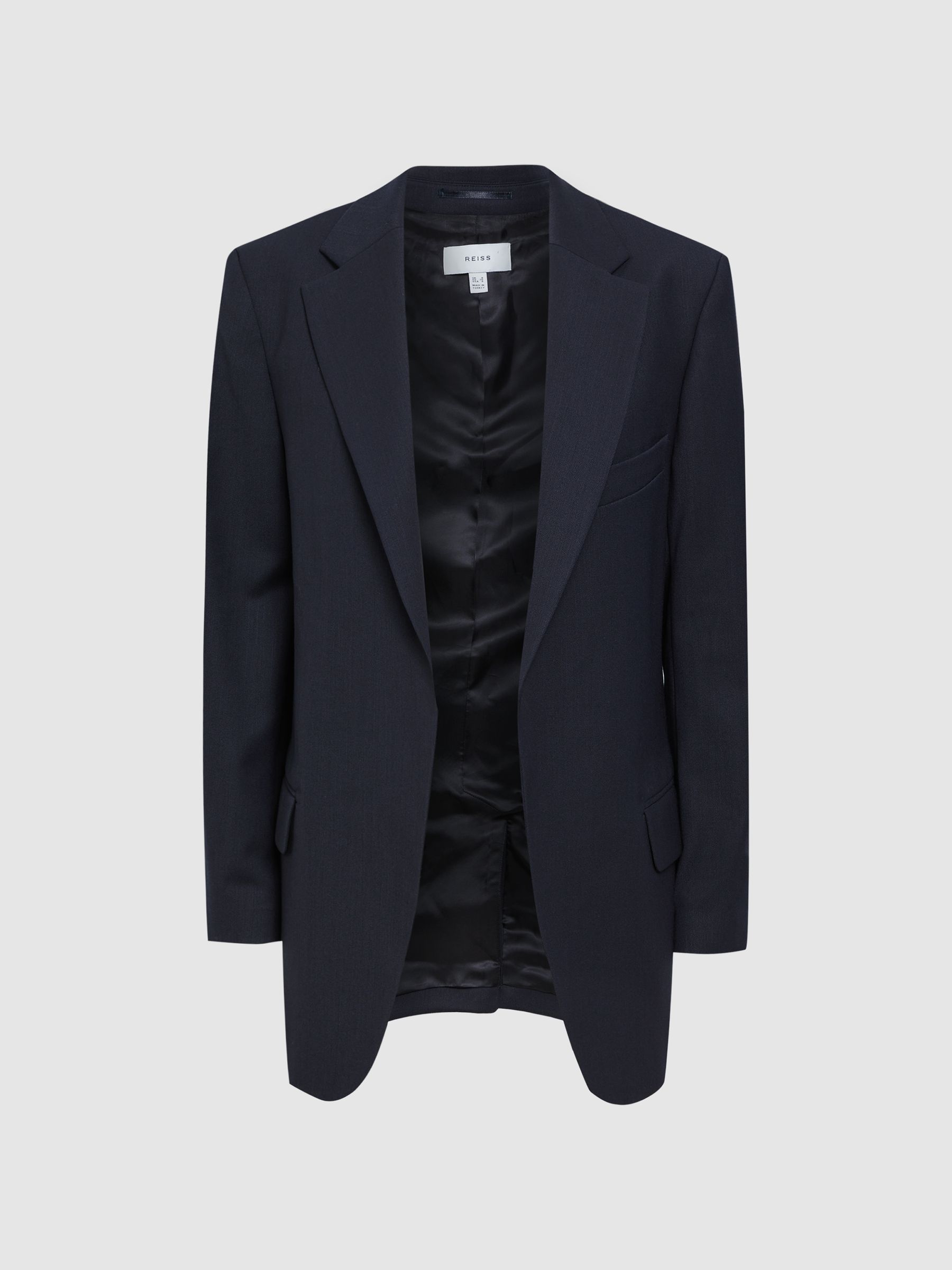 Petite Oversized Single Breasted Blazer in Navy - Image 2 of 7