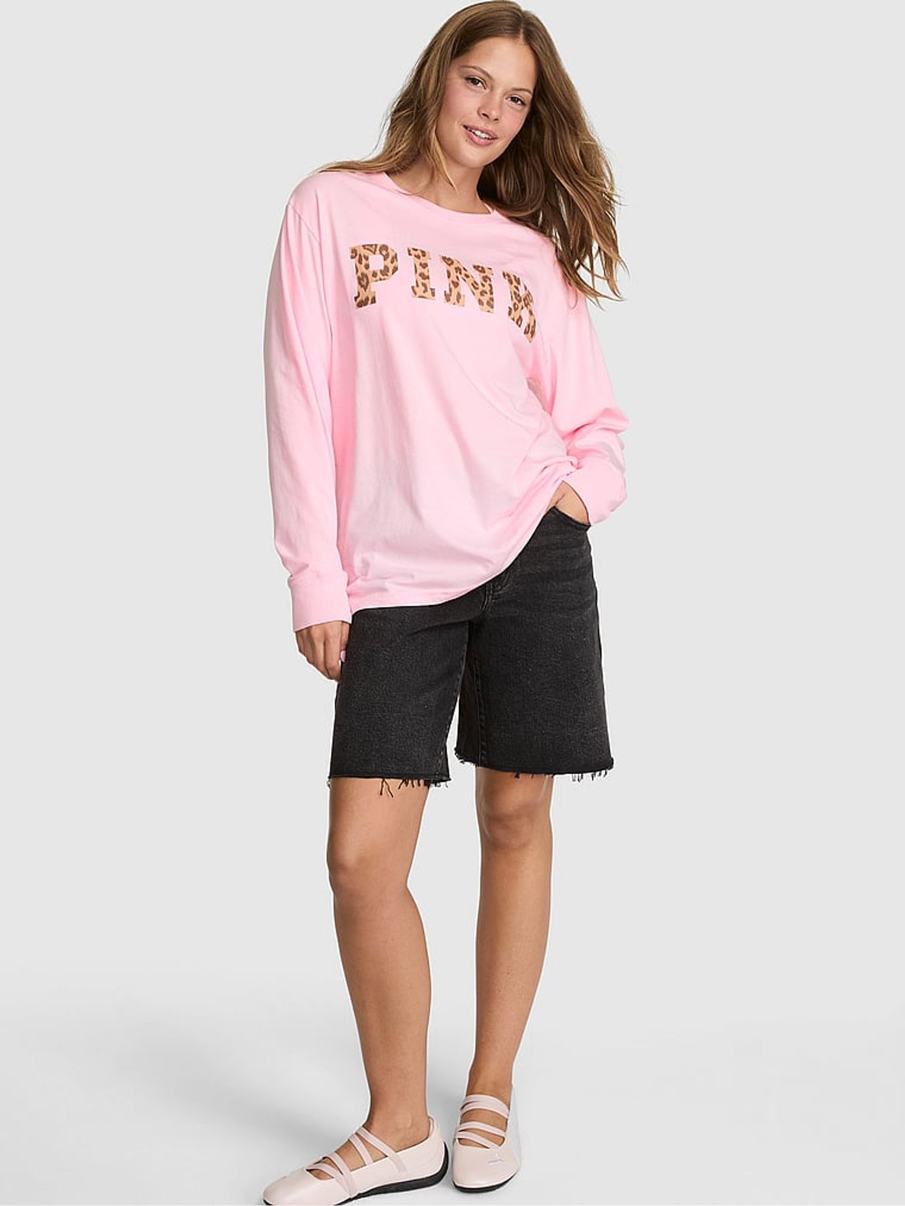 Coconut Pink Cotton Long Sleeve T-Shirt - Image 1 of 2