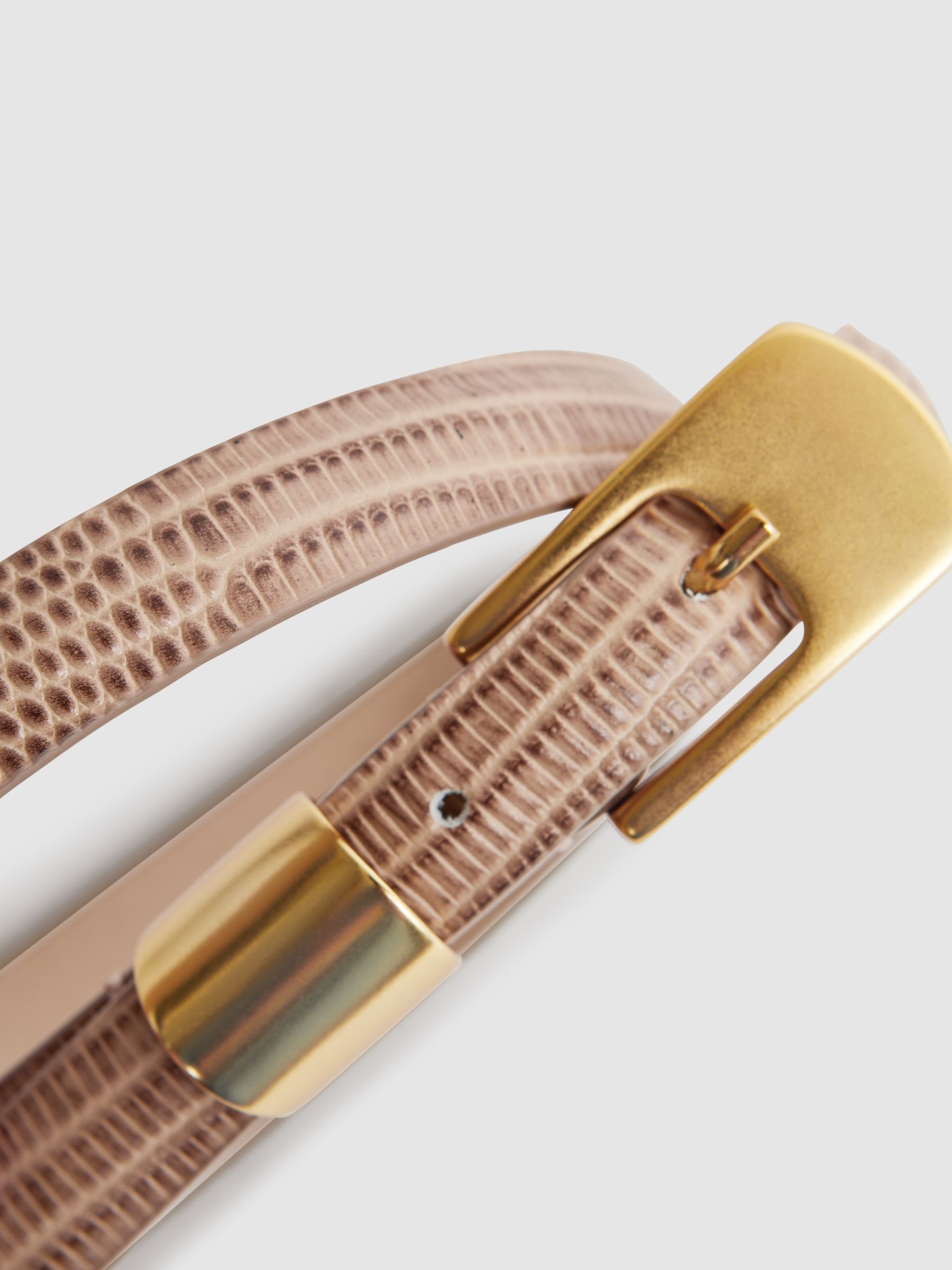 Leather Thin Belt in Blush - Image 4 of 4