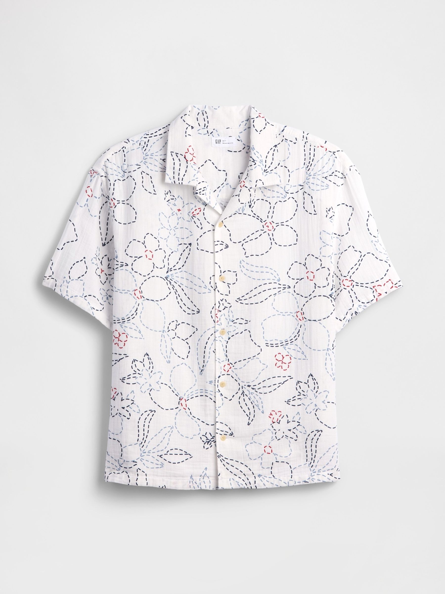 White Gauze Boxy Holiday Shirt - Image 4 of 5