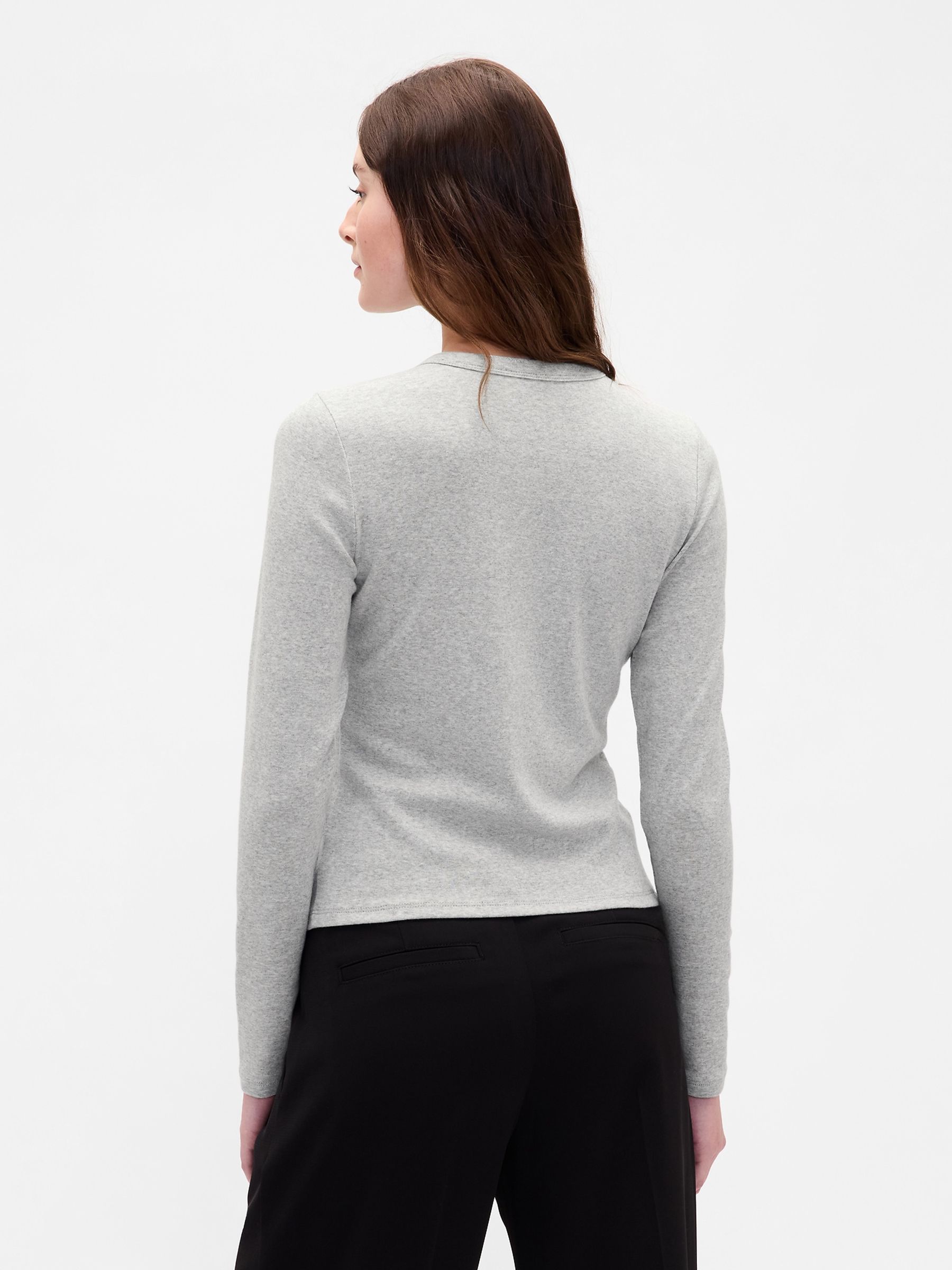 Grey Modern Crew Neck Cardigan - Image 2 of 4