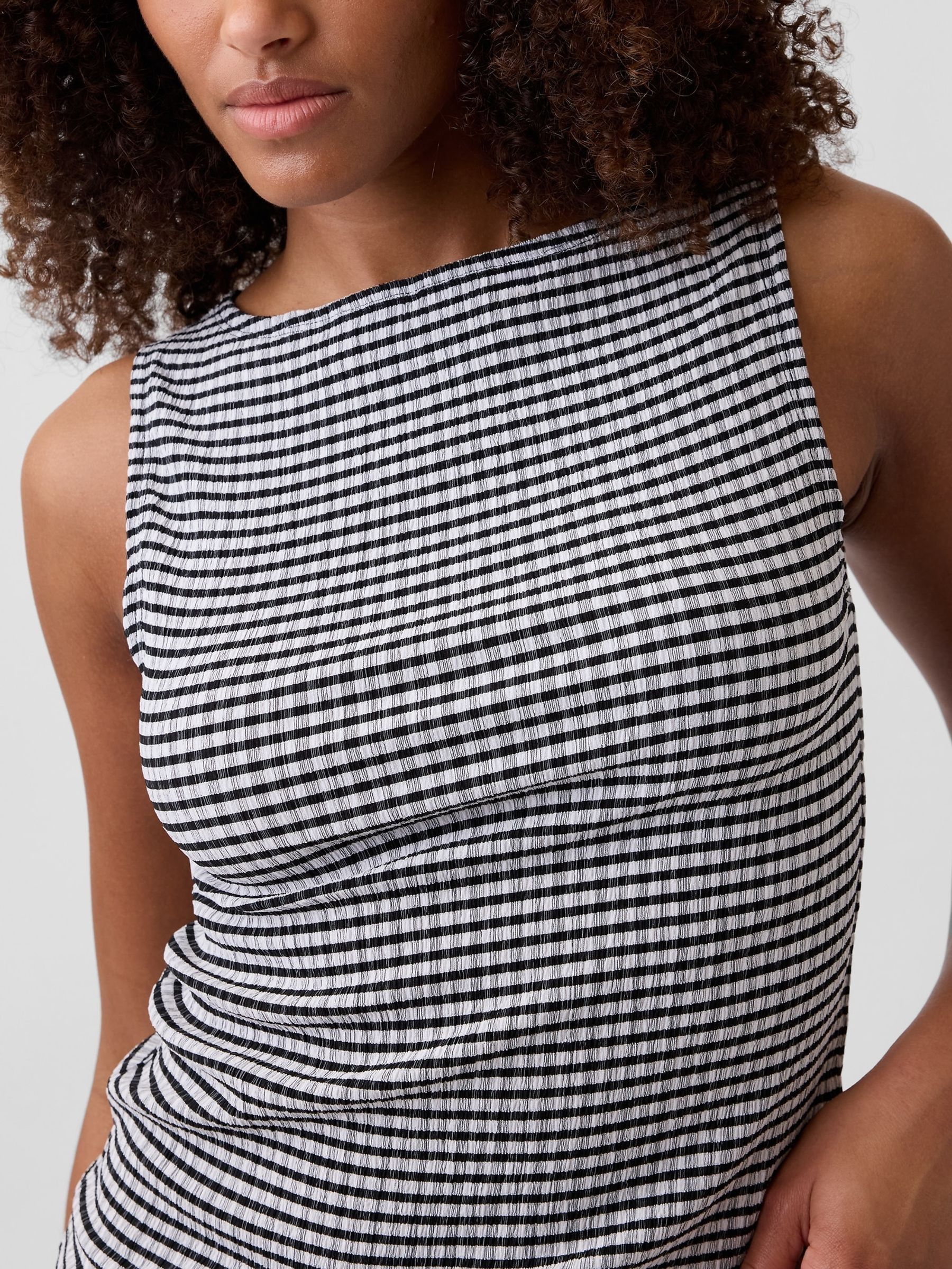 Black Gingham Boatneck Vest Top - Image 3 of 5