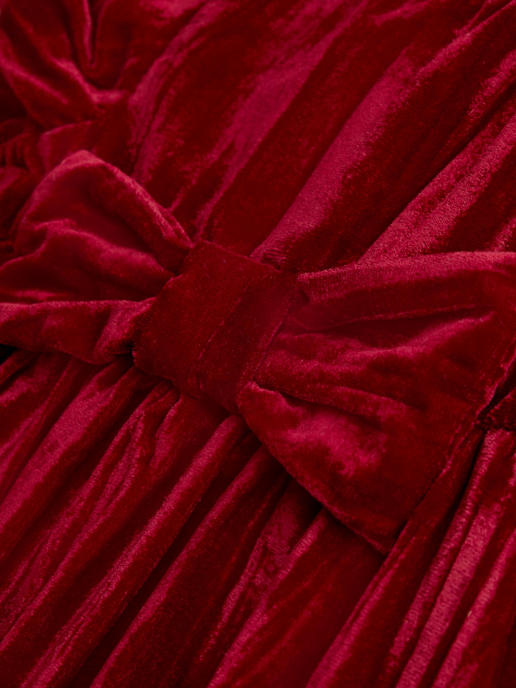 Bright Red Velvet Christmas Dress - Image 5 of 6