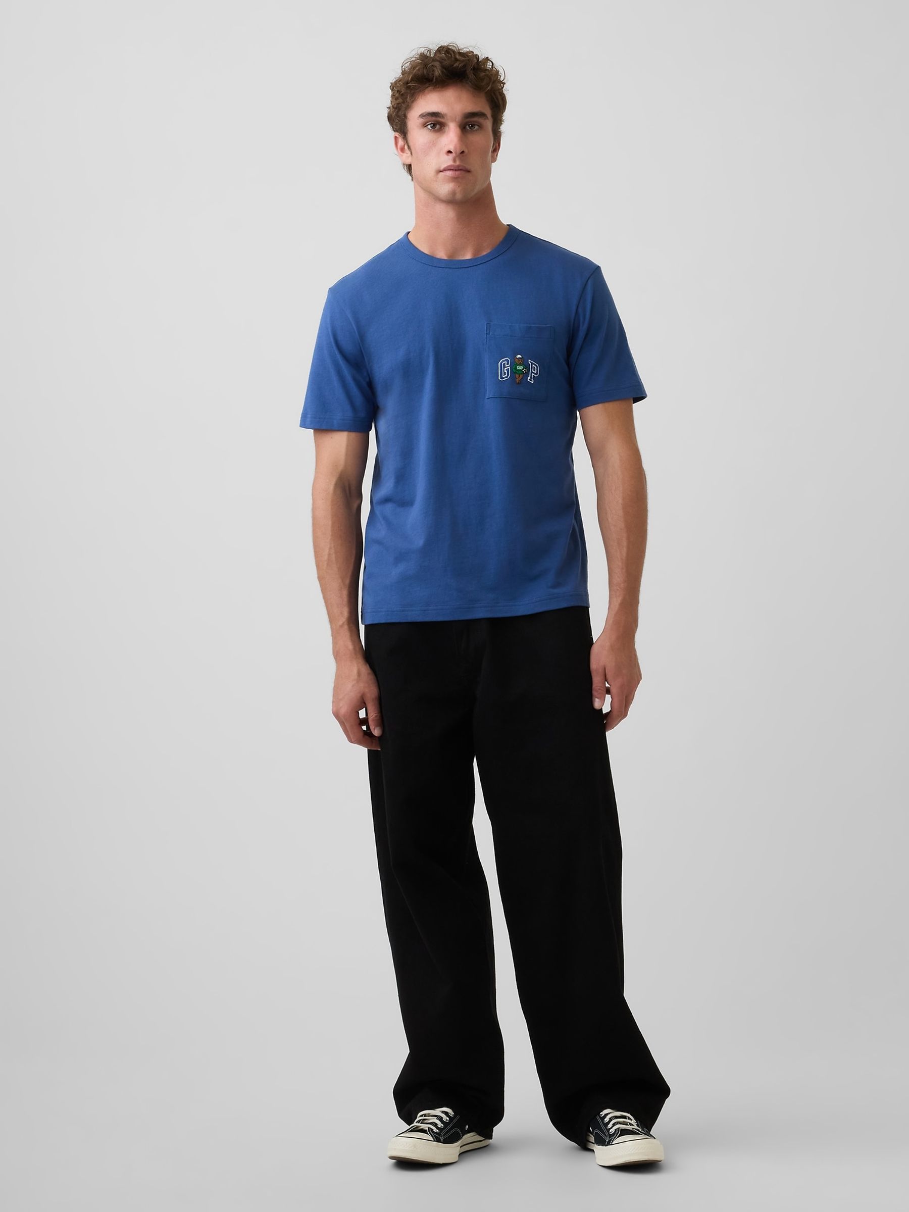 Blue Relaxed Branan Bear Logo Short Sleeve T-Shirt - Image 3 of 4