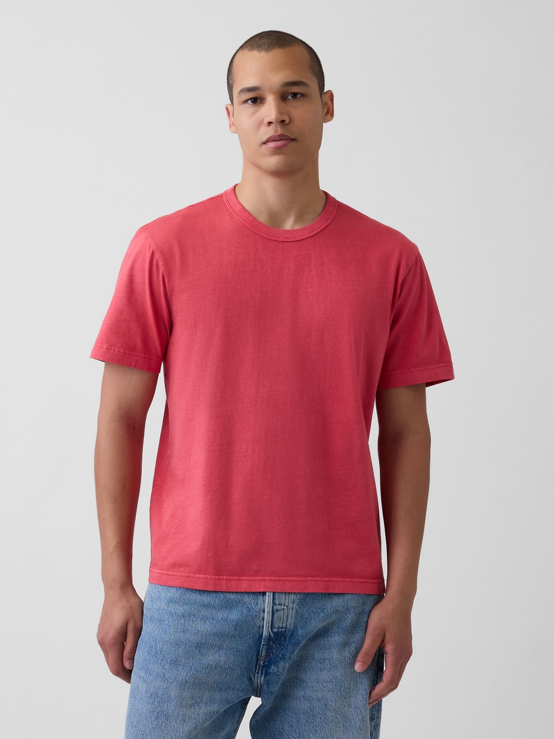 Red Relaxed Short Sleeve T-Shirt - Image 1 of 4 Red Relaxed Short Sleeve T-Shirt - Image 1 of 4