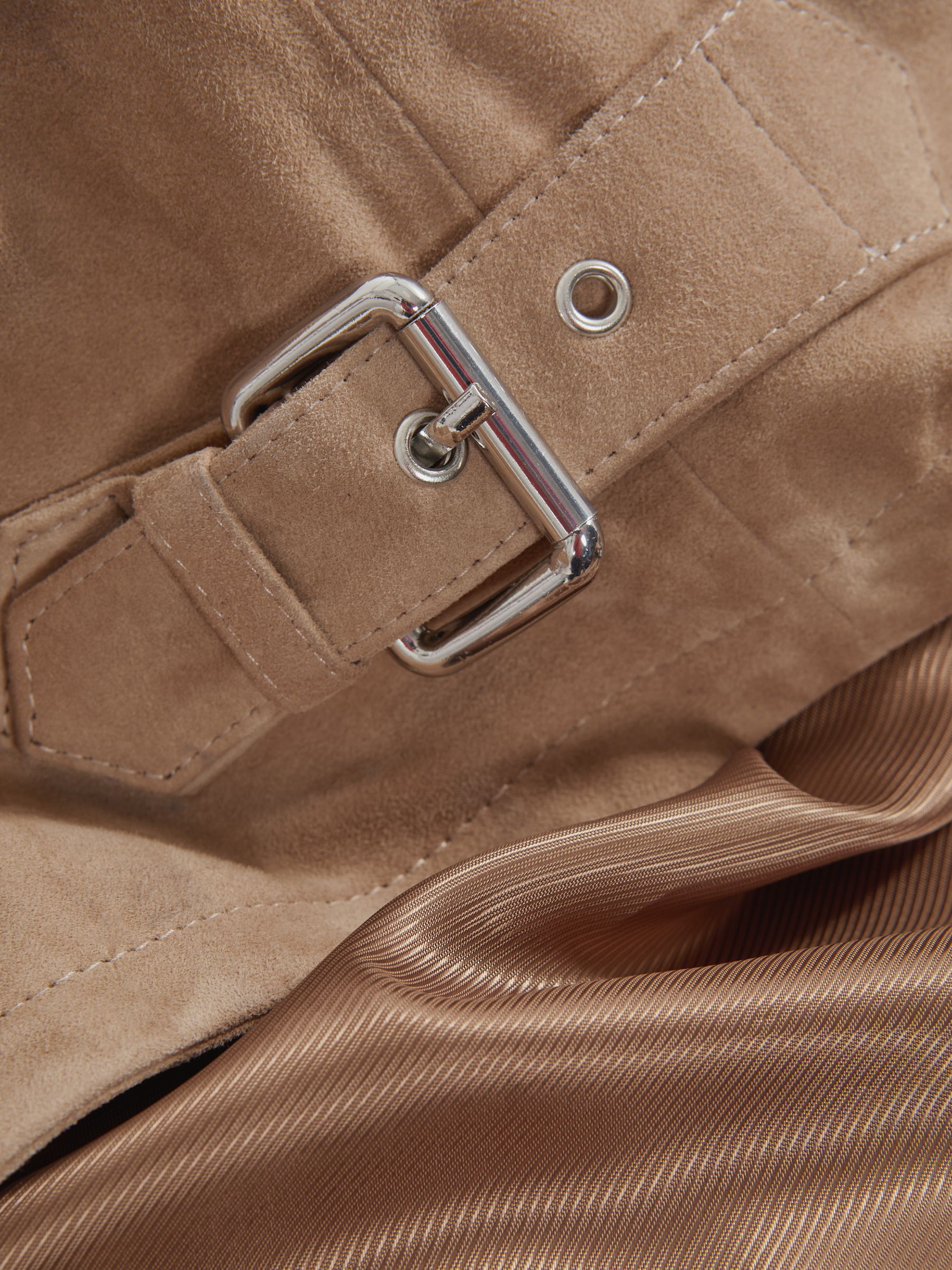 Atelier Metis Suede Zip-Through Jacket in Sand - Image 7 of 8