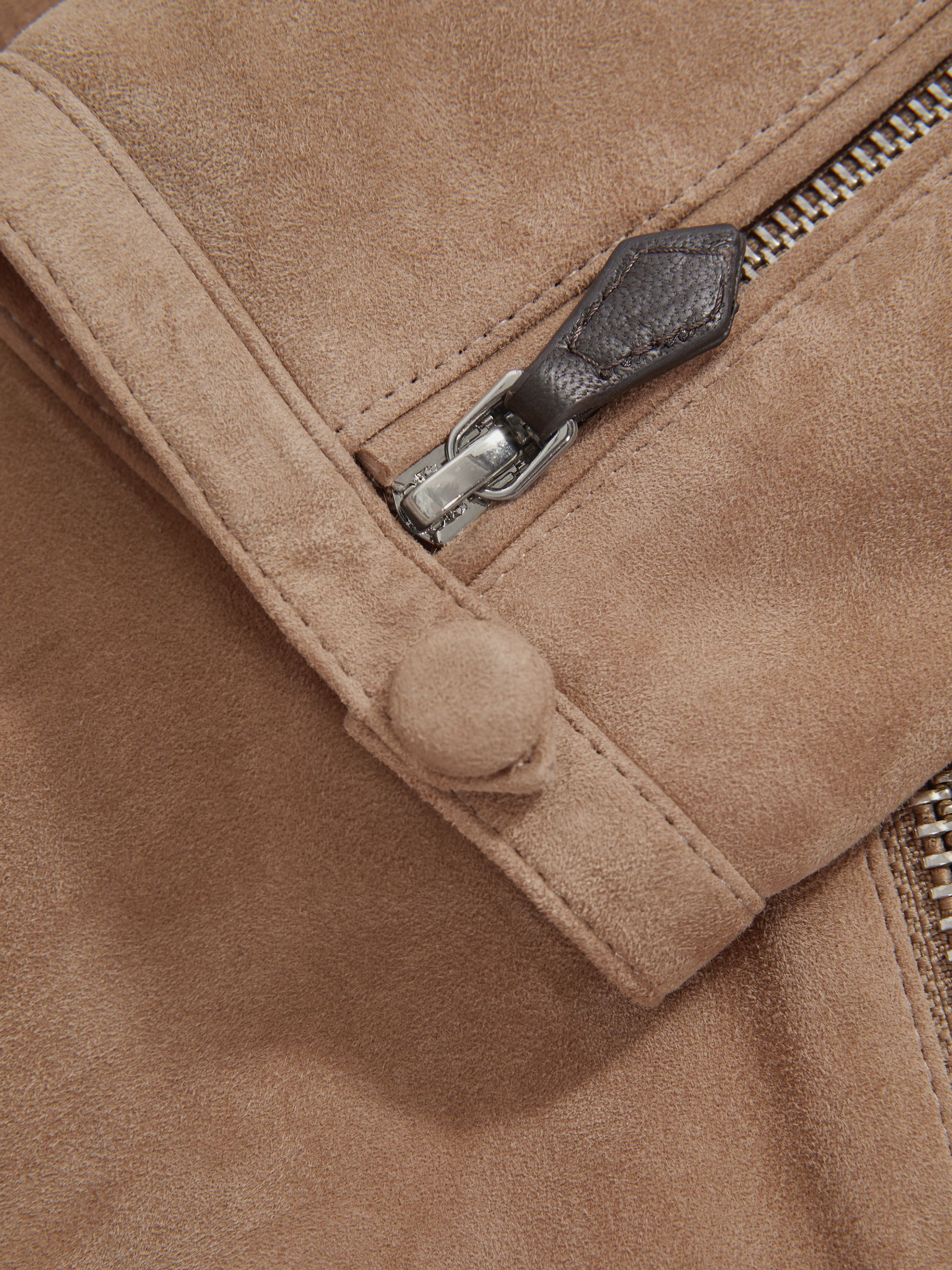 Atelier Metis Suede Zip-Through Jacket in Sand - Image 8 of 8