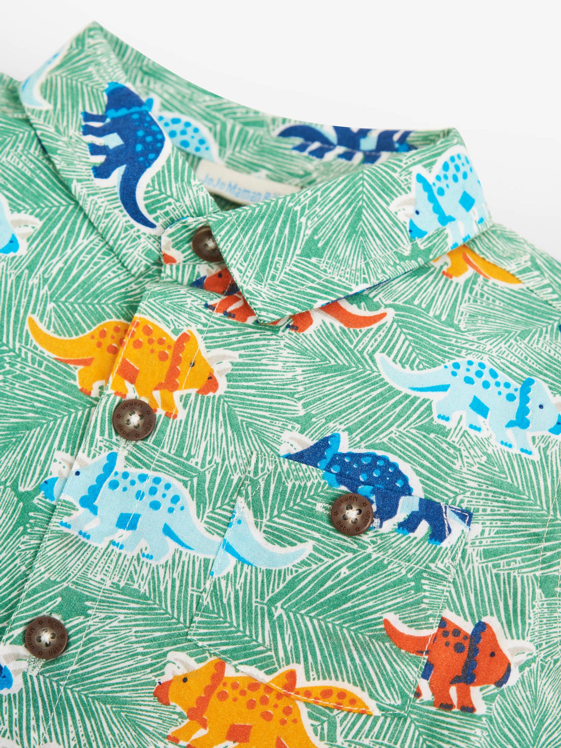 Green Boys' Dinosaur Print Shirt - Image 5 of 5