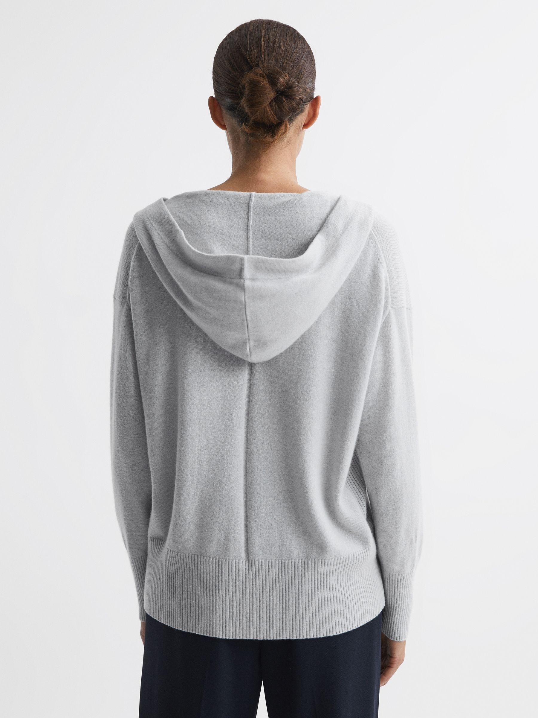 Wool Blend Hooded Cardigan in Grey - Image 5 of 5