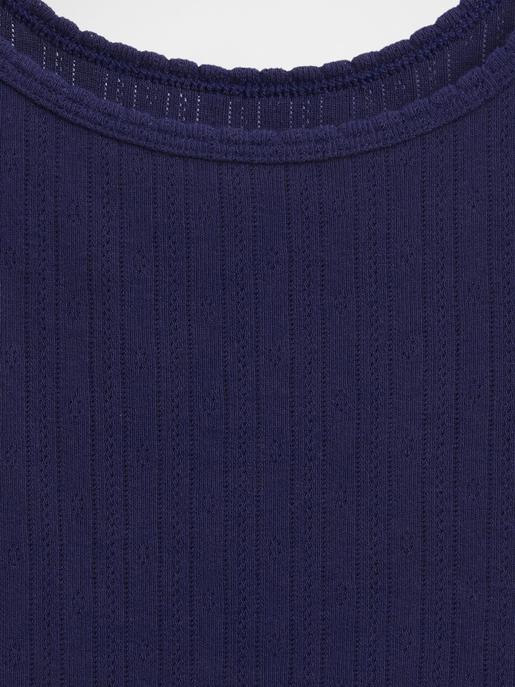 Navy Pointelle Crop Scoop Neck Cami - Image 4 of 4