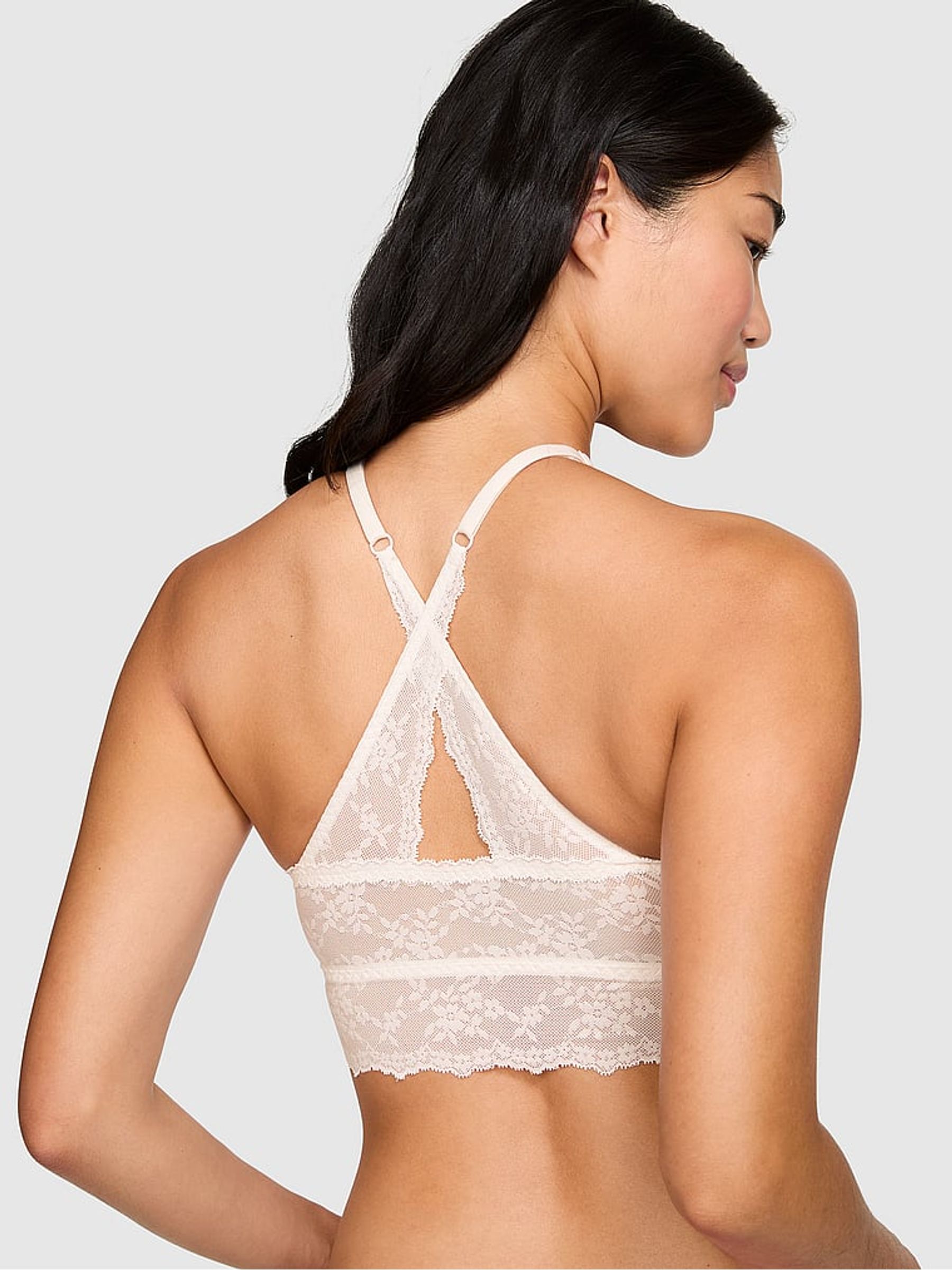 Coconut White Push Up Lace High Neck Bralette - Image 2 of 2