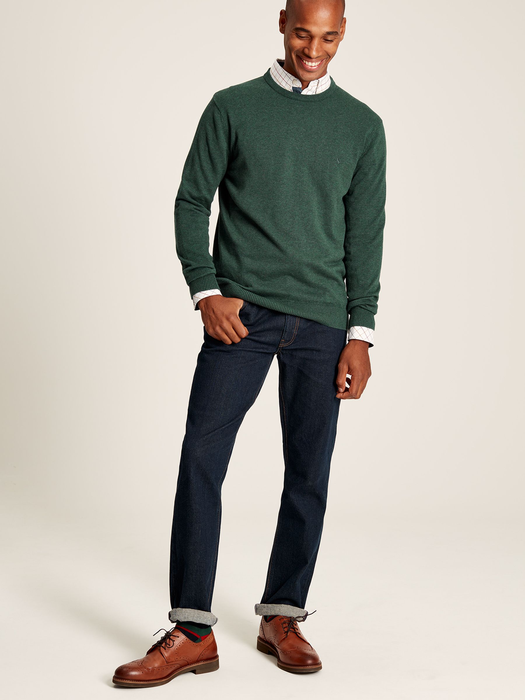 Jarvis Green Cotton Crew Neck Jumper - Image 9 of 9