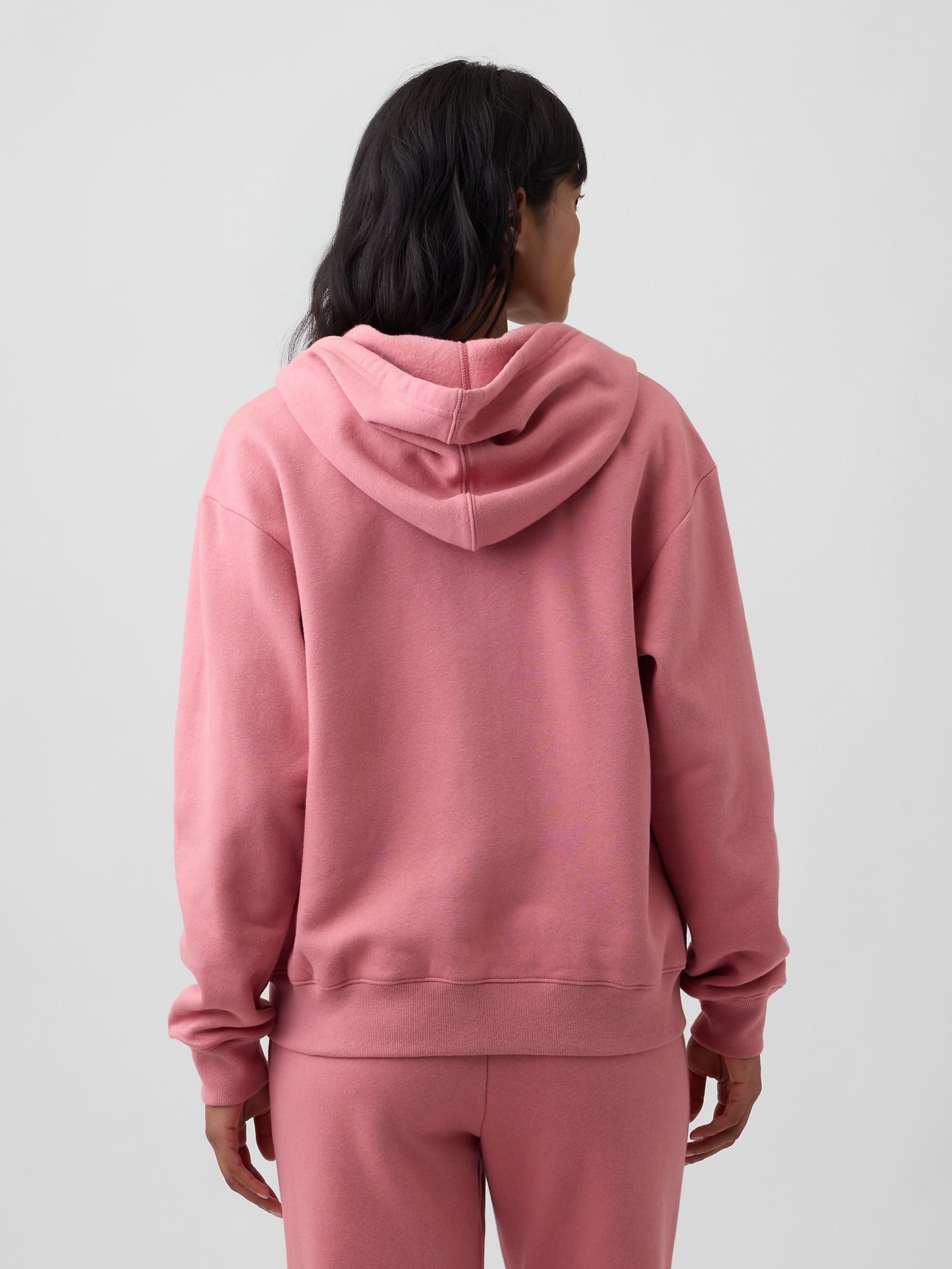 Pink/Burgundy Relaxed Logo Zip-Up Hoodie - Image 2 of 5