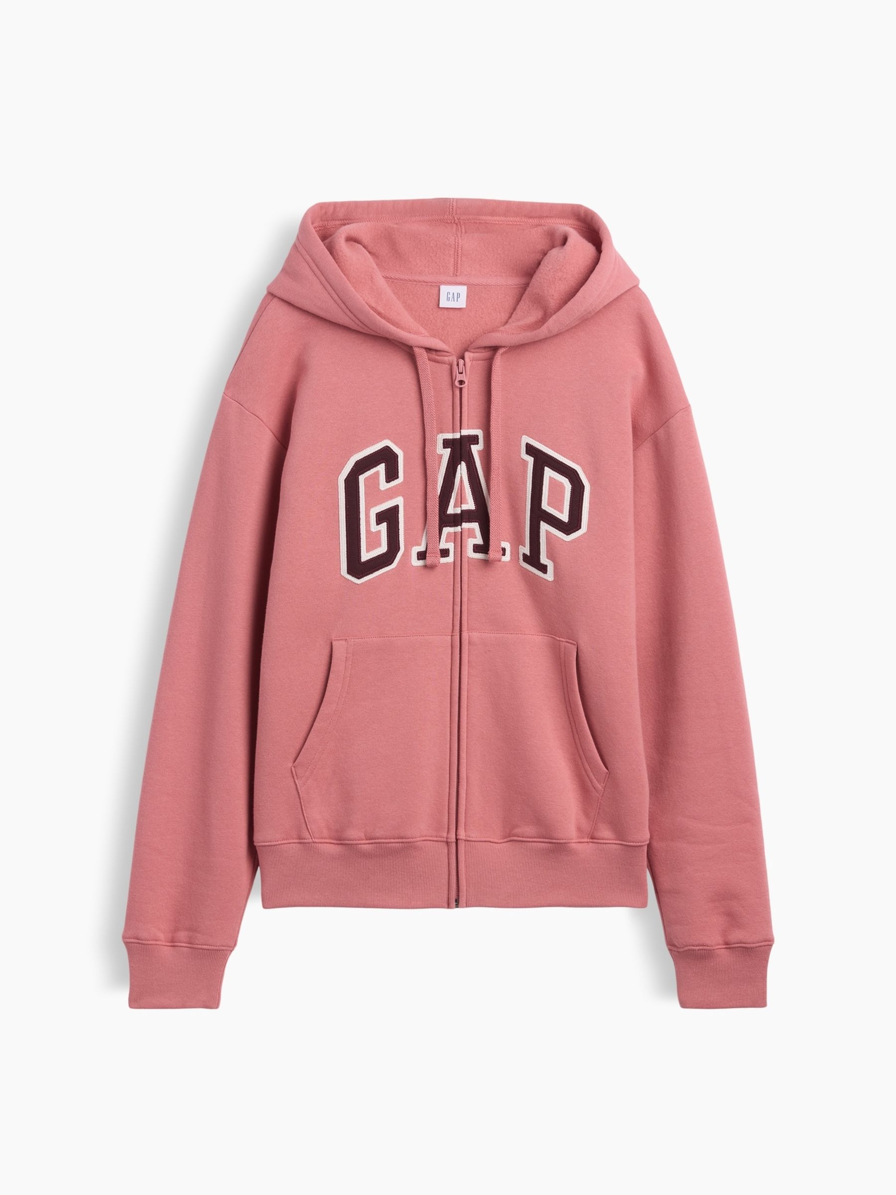 Pink/Burgundy Relaxed Logo Zip-Up Hoodie - Image 5 of 5