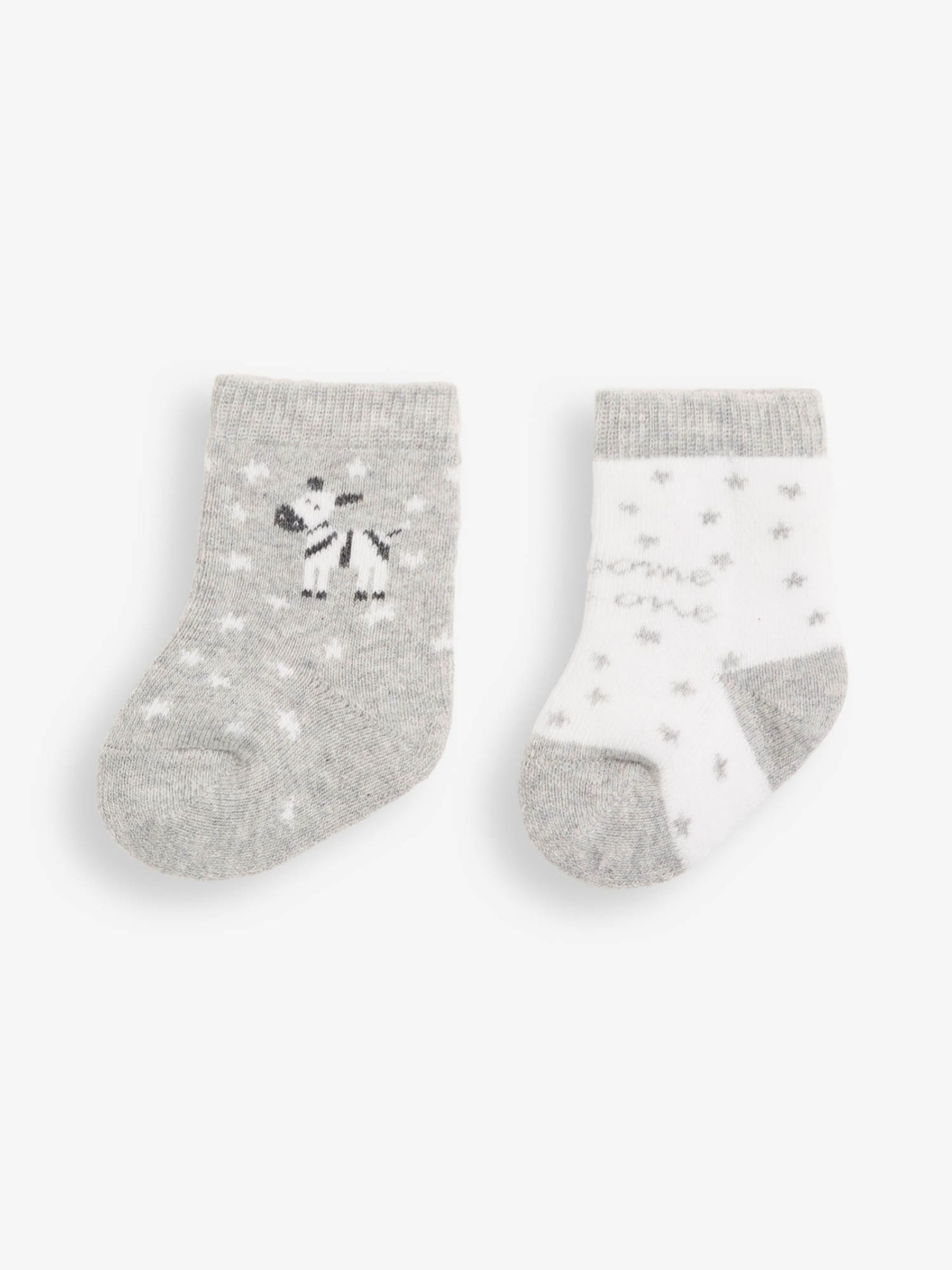 Marl Grey Welcome Little One 2-Pack Baby Socks - Image 1 of 2