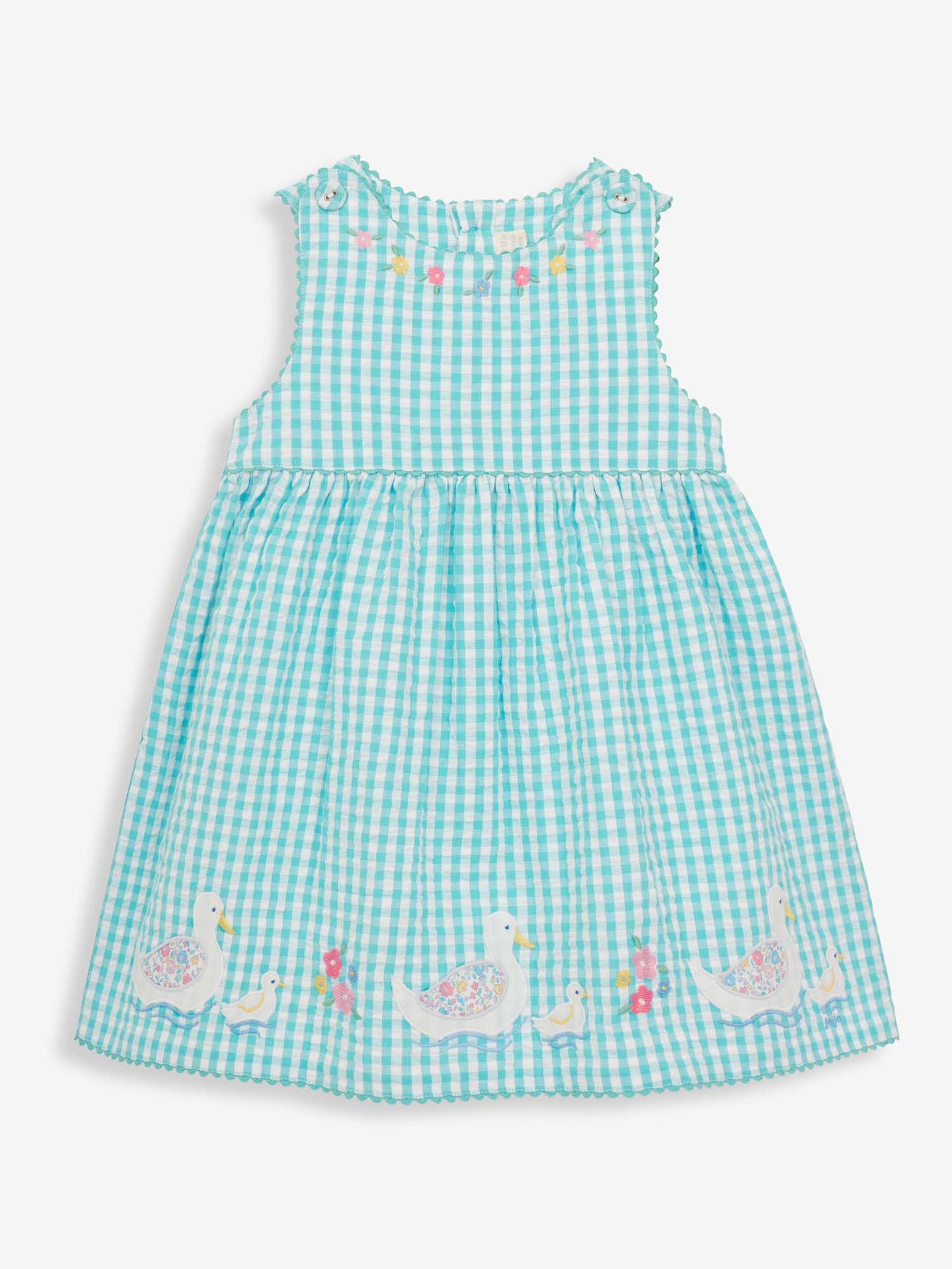 Duck Egg Girls' Duck Appliqué Gingham Dress - Image 3 of 4