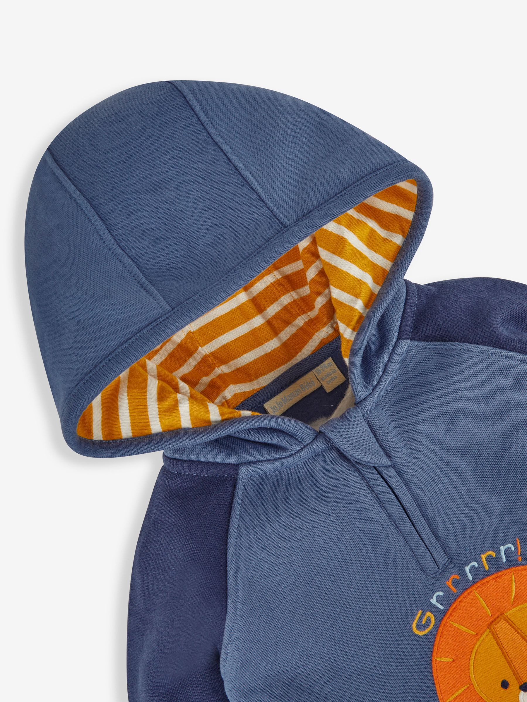 Navy Blue Lion Boys' Appliqué Novelty Hoodie - Image 2 of 3