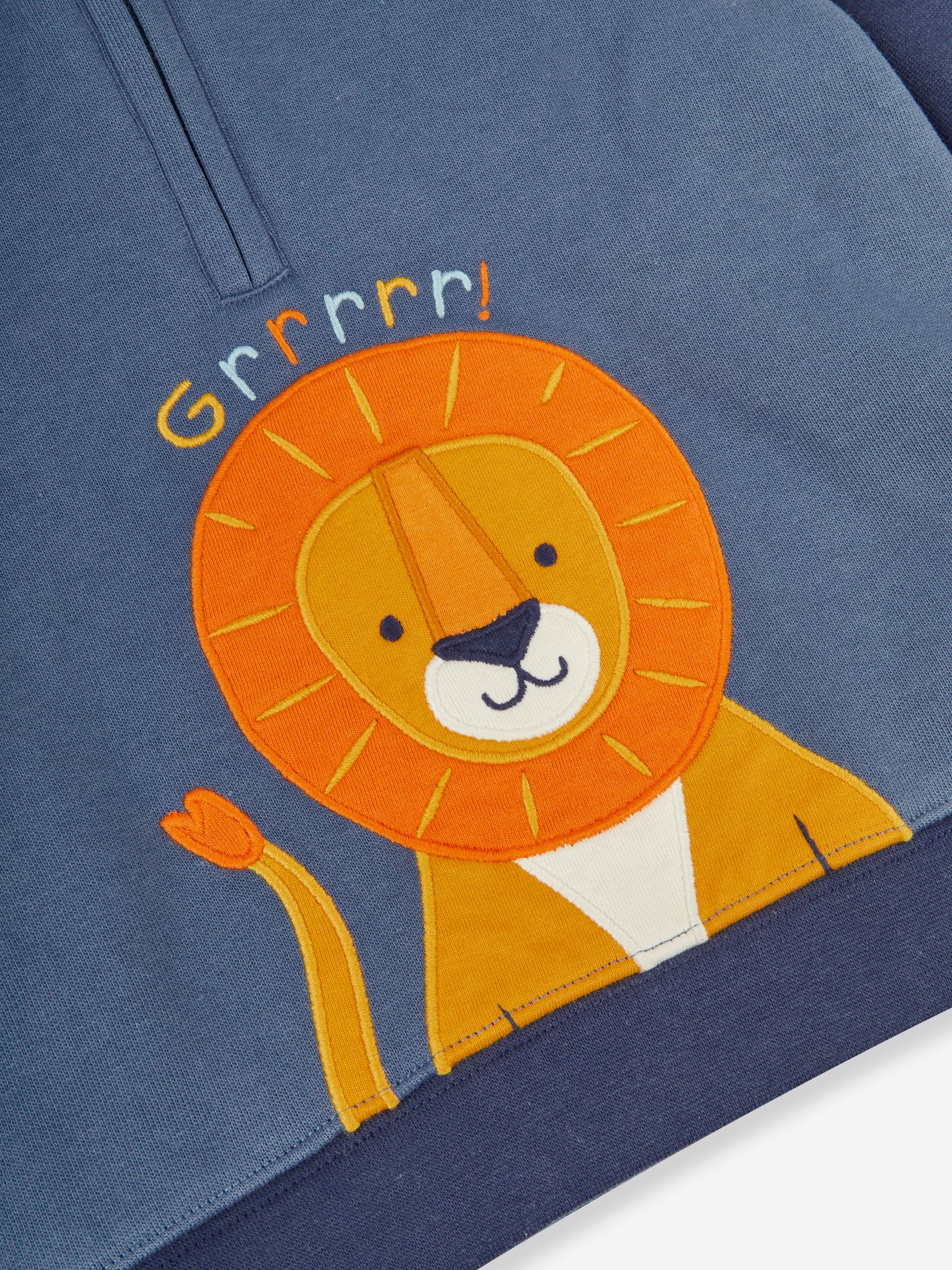 Navy Blue Lion Boys' Appliqué Novelty Hoodie - Image 3 of 3