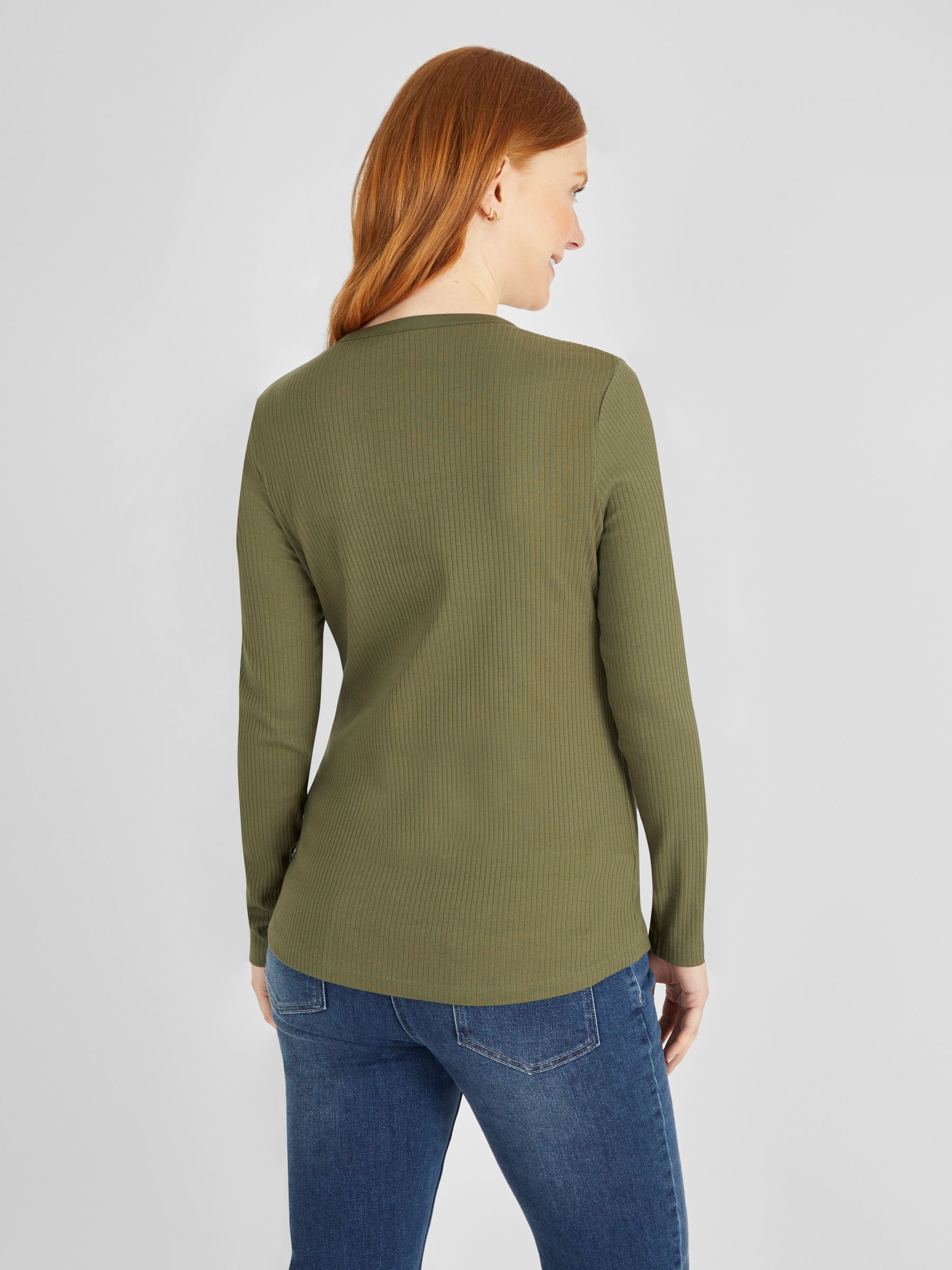 Khaki Ribbed Jersey Maternity Top - Image 2 of 4