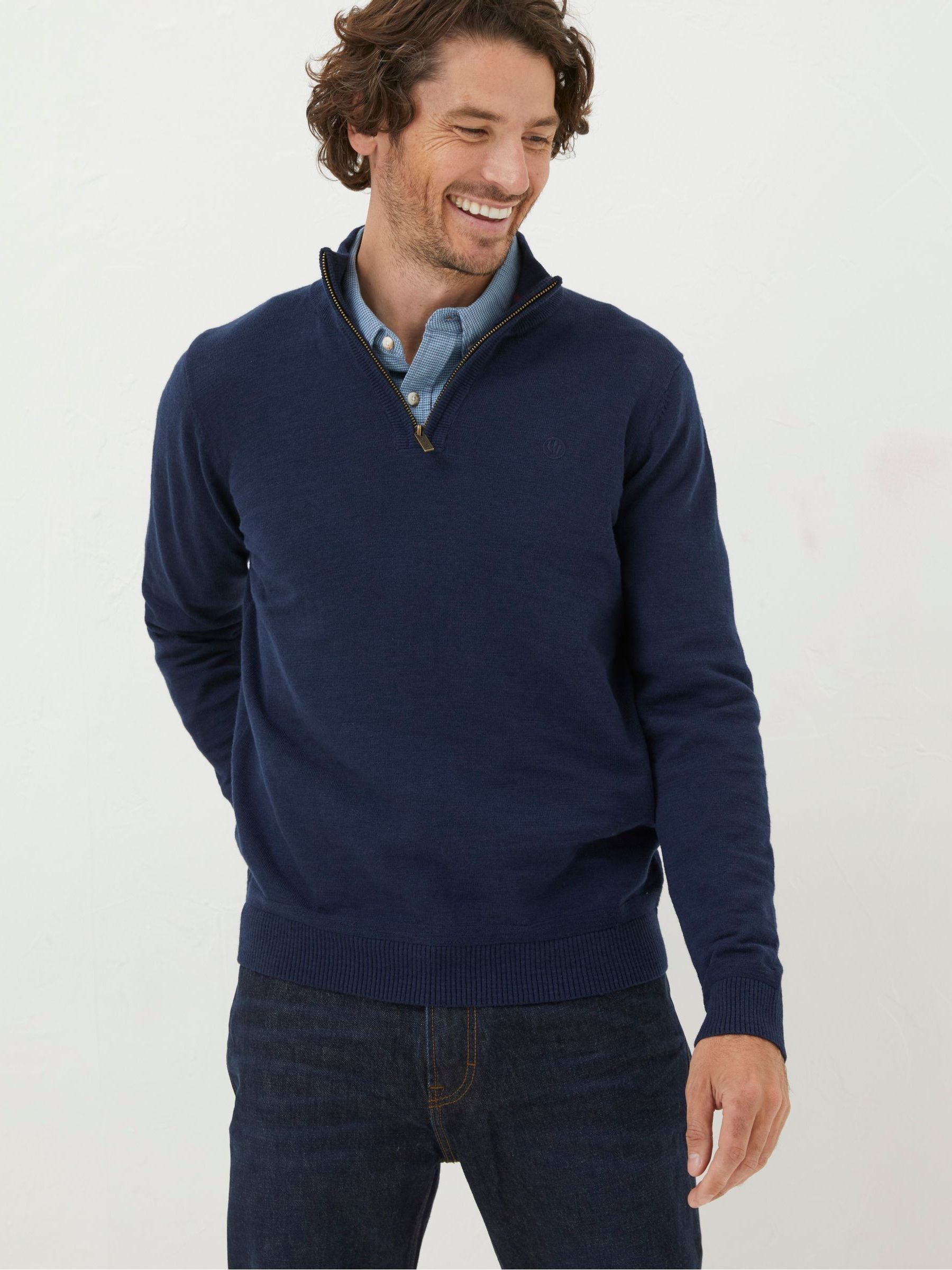 Braunton Blue Half Zip Jumper FatFace