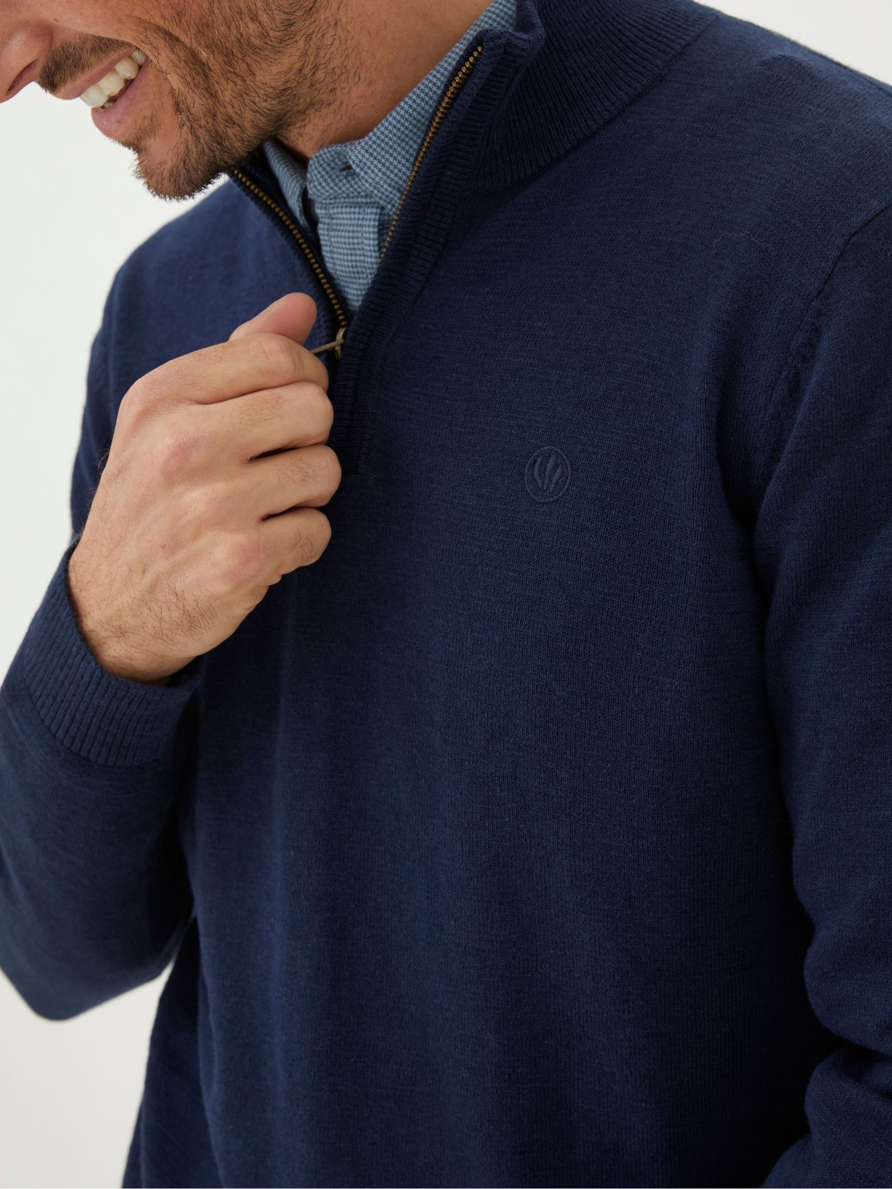 Braunton Blue Half Zip Jumper - Image 2 of 4