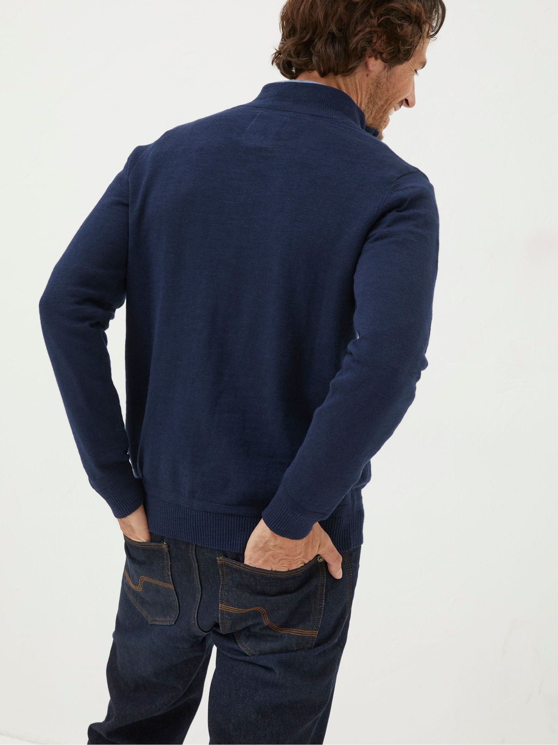 Braunton Blue Half Zip Jumper - Image 3 of 4