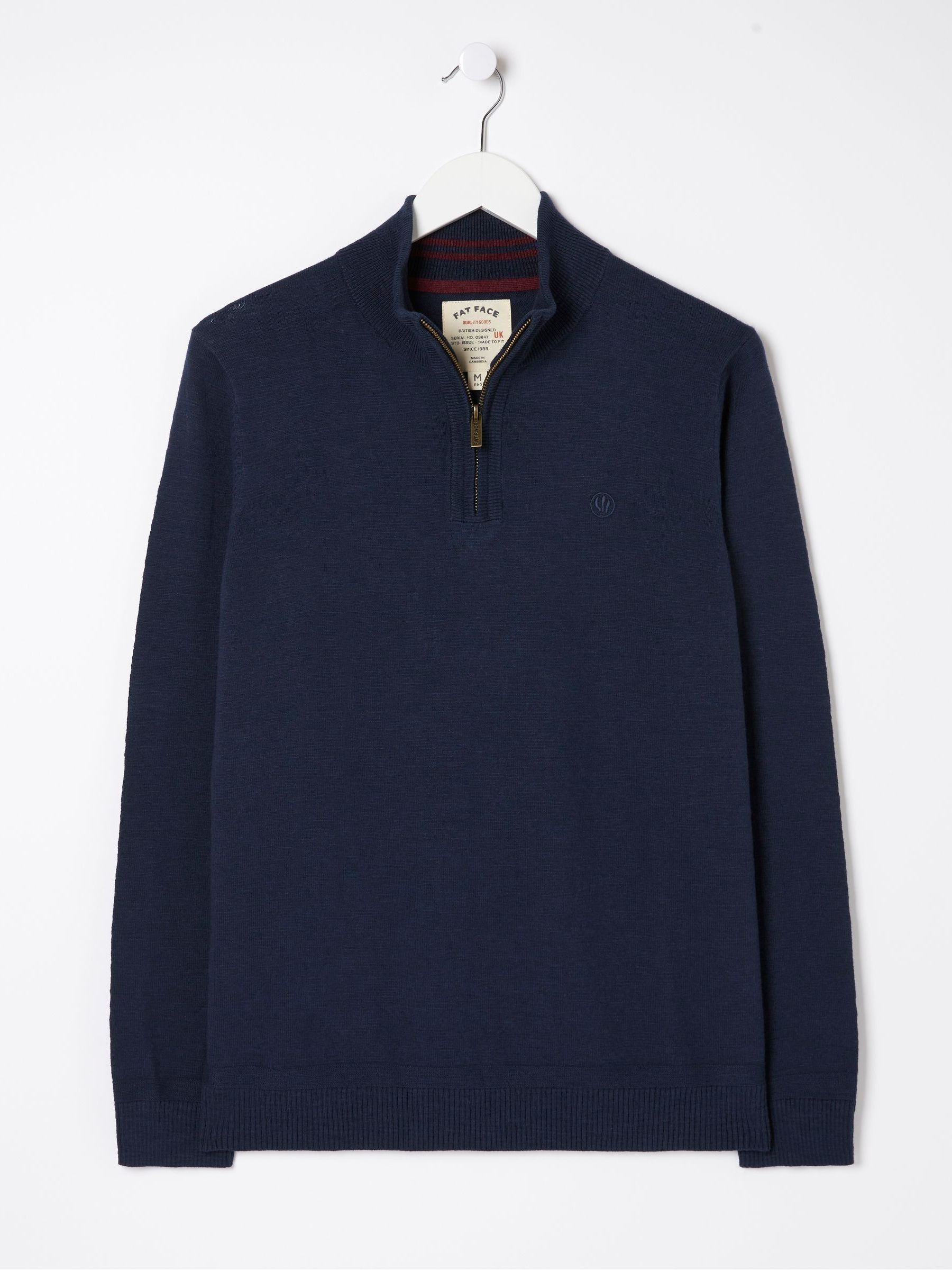 Braunton Blue Half Zip Jumper - Image 4 of 4